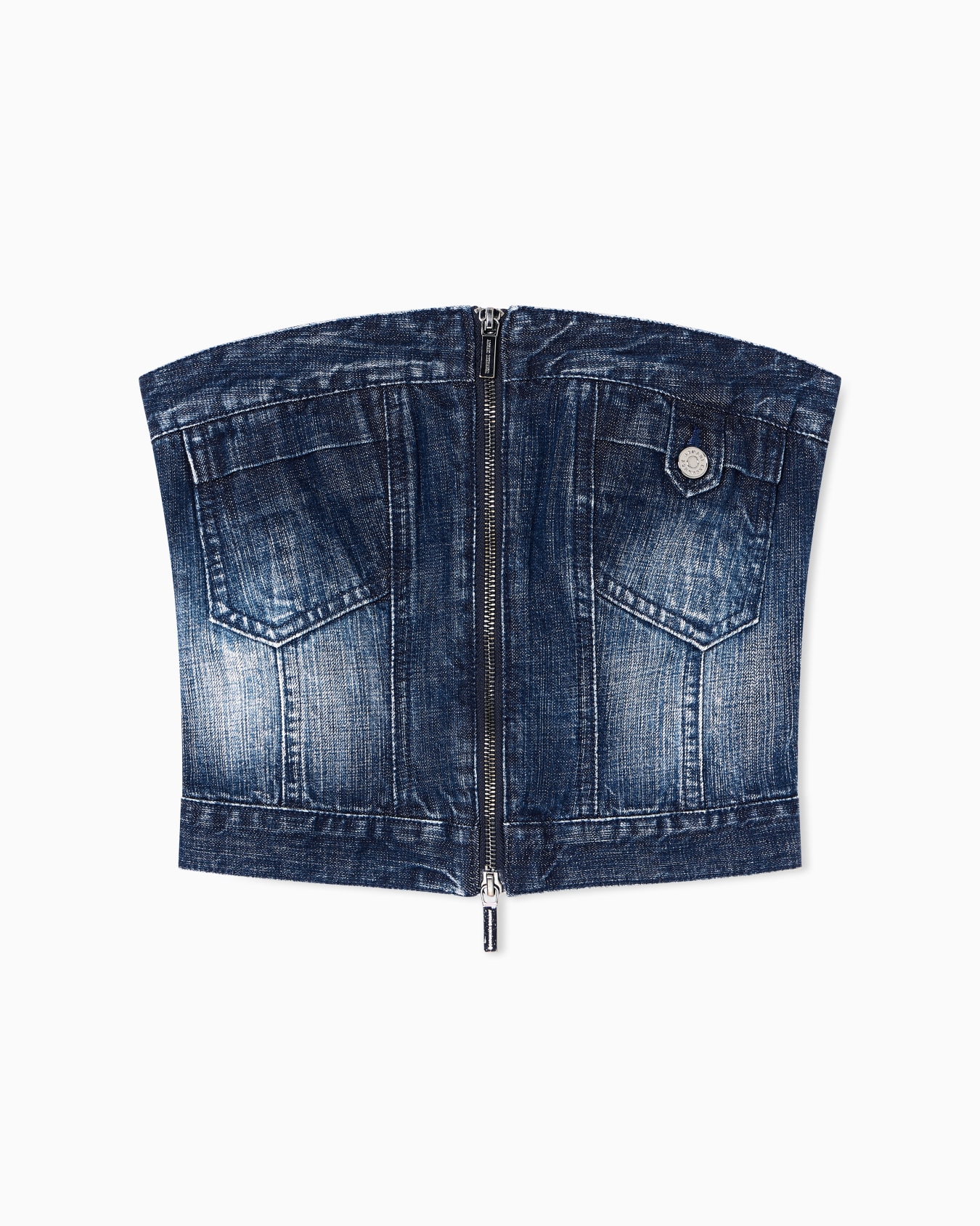 Indigo denim zip top Slide 0