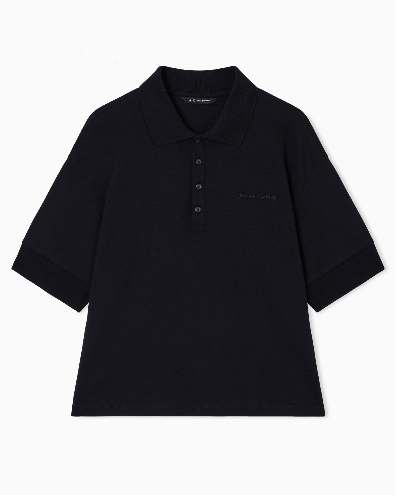 Polo in piquet stretch con logo Slide 0