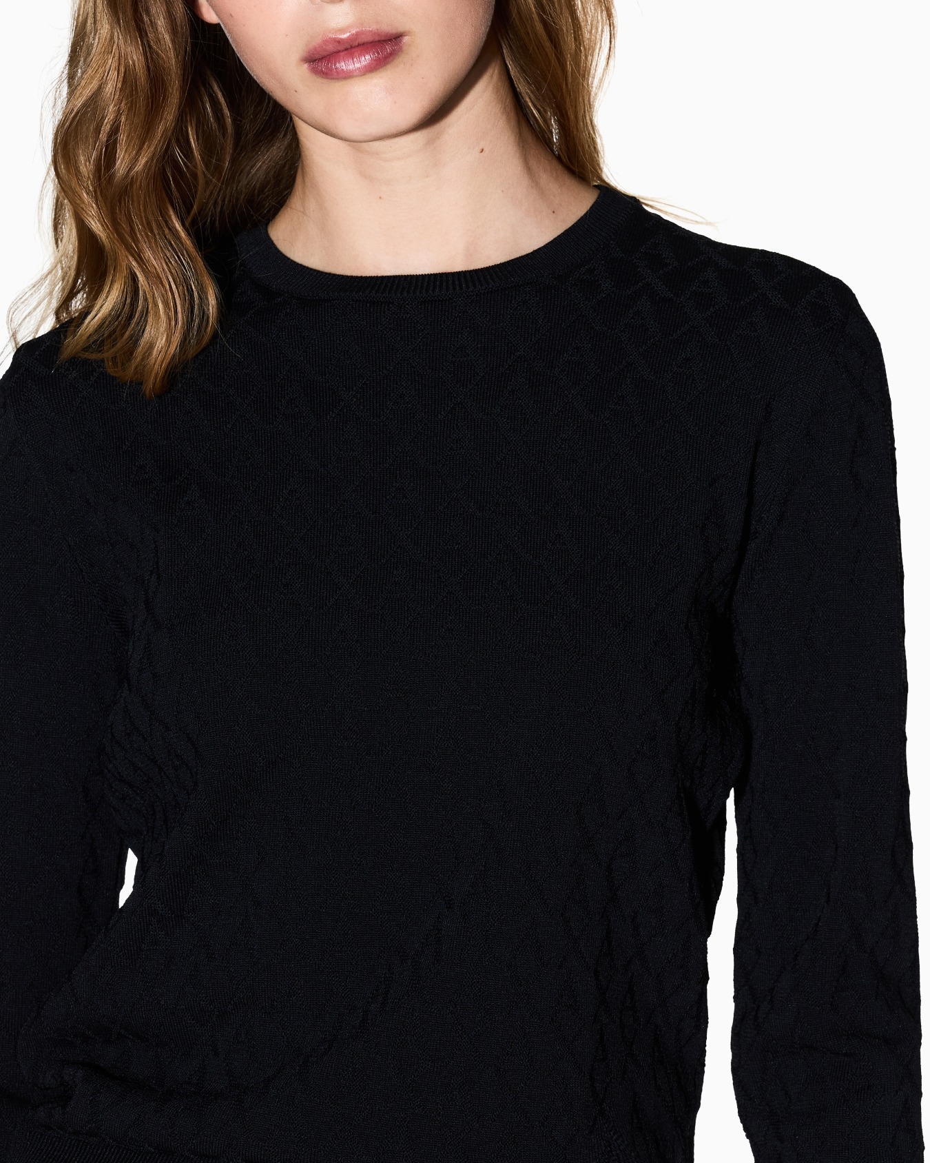 Pull avec logo jacquard intégral Diapositive 4