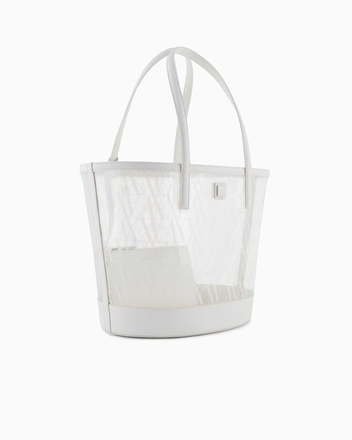 Transparent shopper bag with allover logo Slide 1