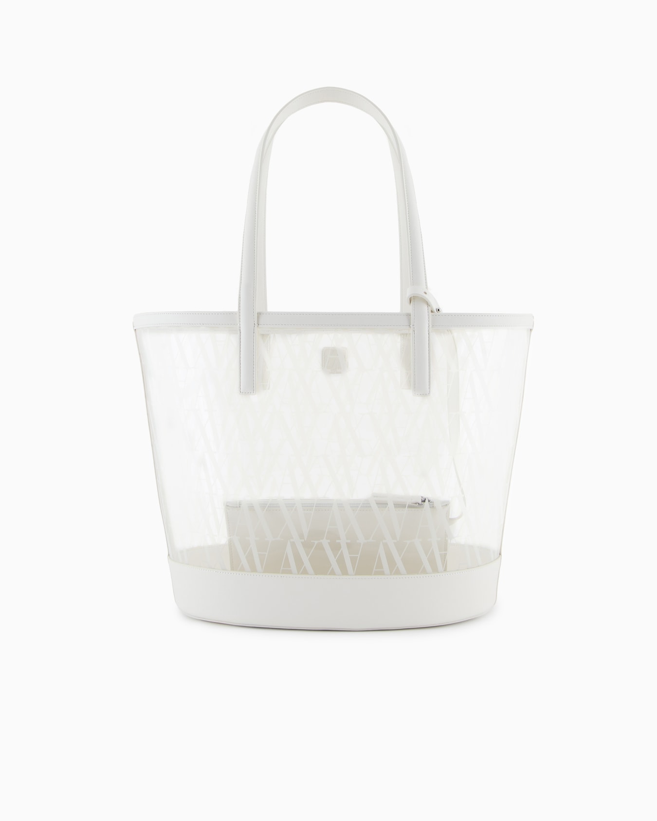 Transparent shopper bag with allover logo Slide 2