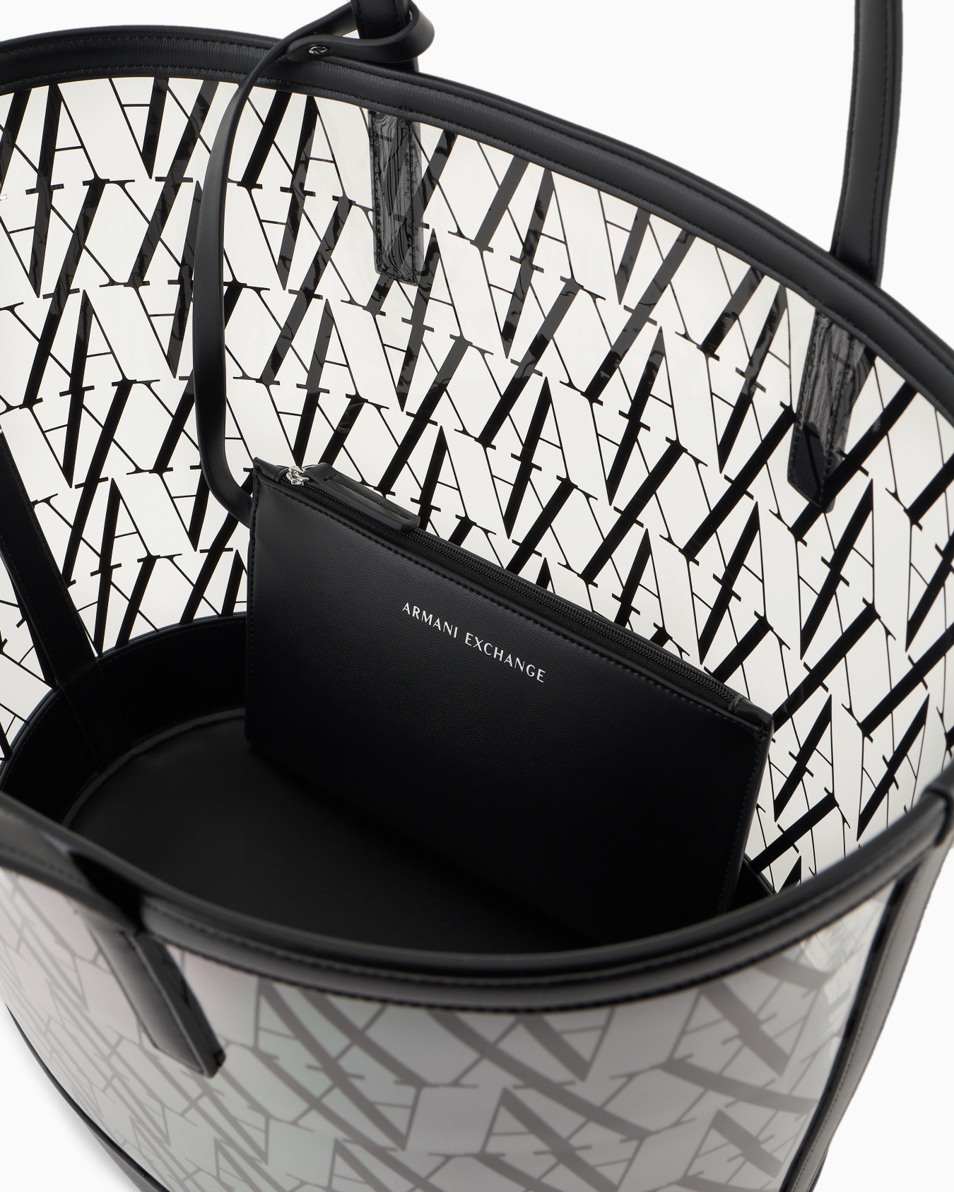 Transparent shopper bag with allover logo Diapositiva 3