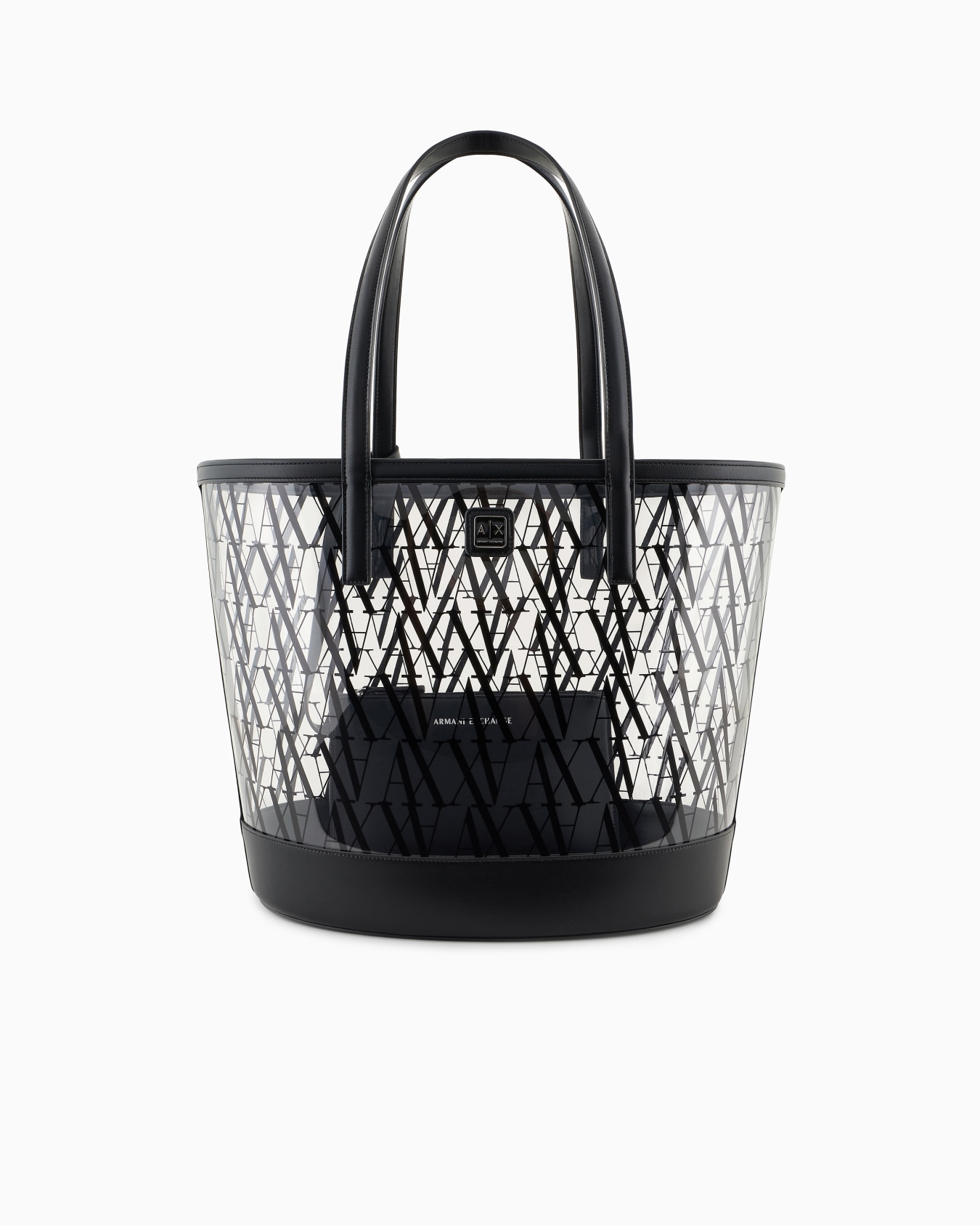 Transparent shopper bag with allover logo Diapositiva 0