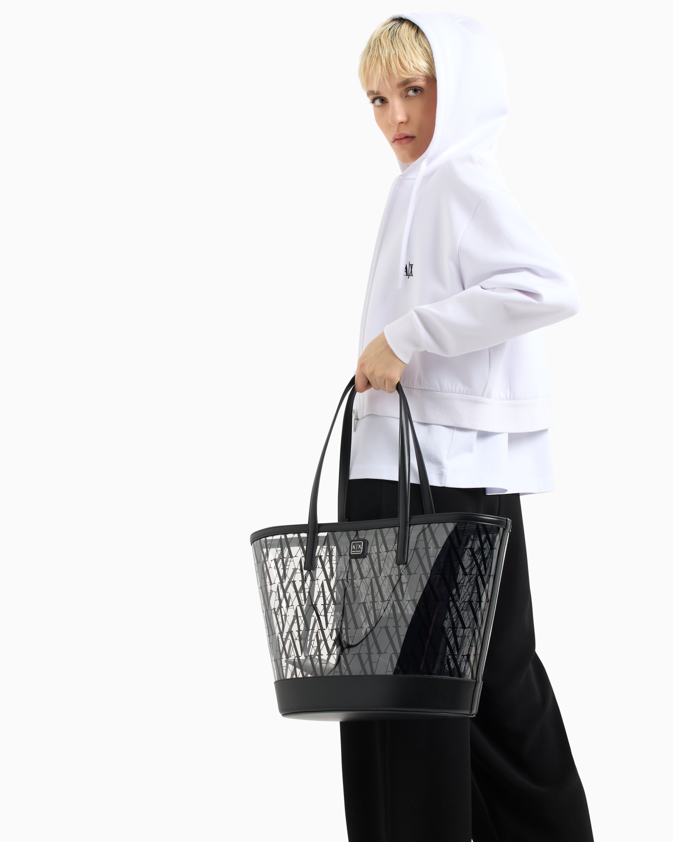 Transparent shopper bag with allover logo Diapositiva 6