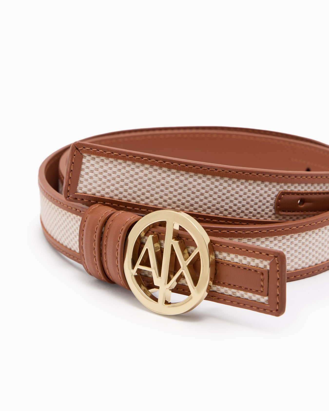 Belt with gold round logo Slide 1