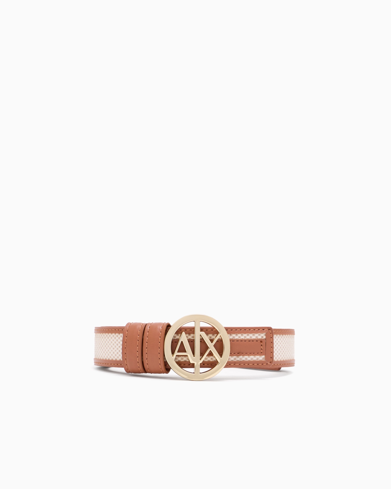 Belt with gold round logo Slide 0