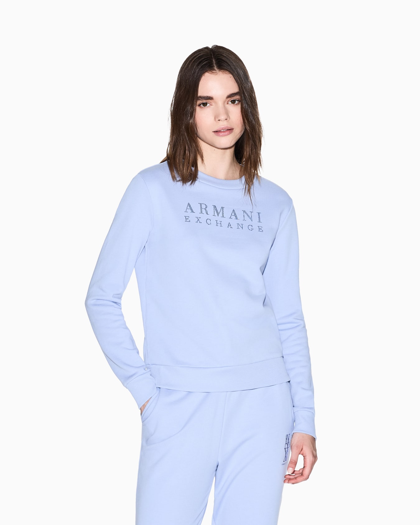 TONE ON TONE LOGO LETTERING CREWNECK SWEATSHIRT Slide 3