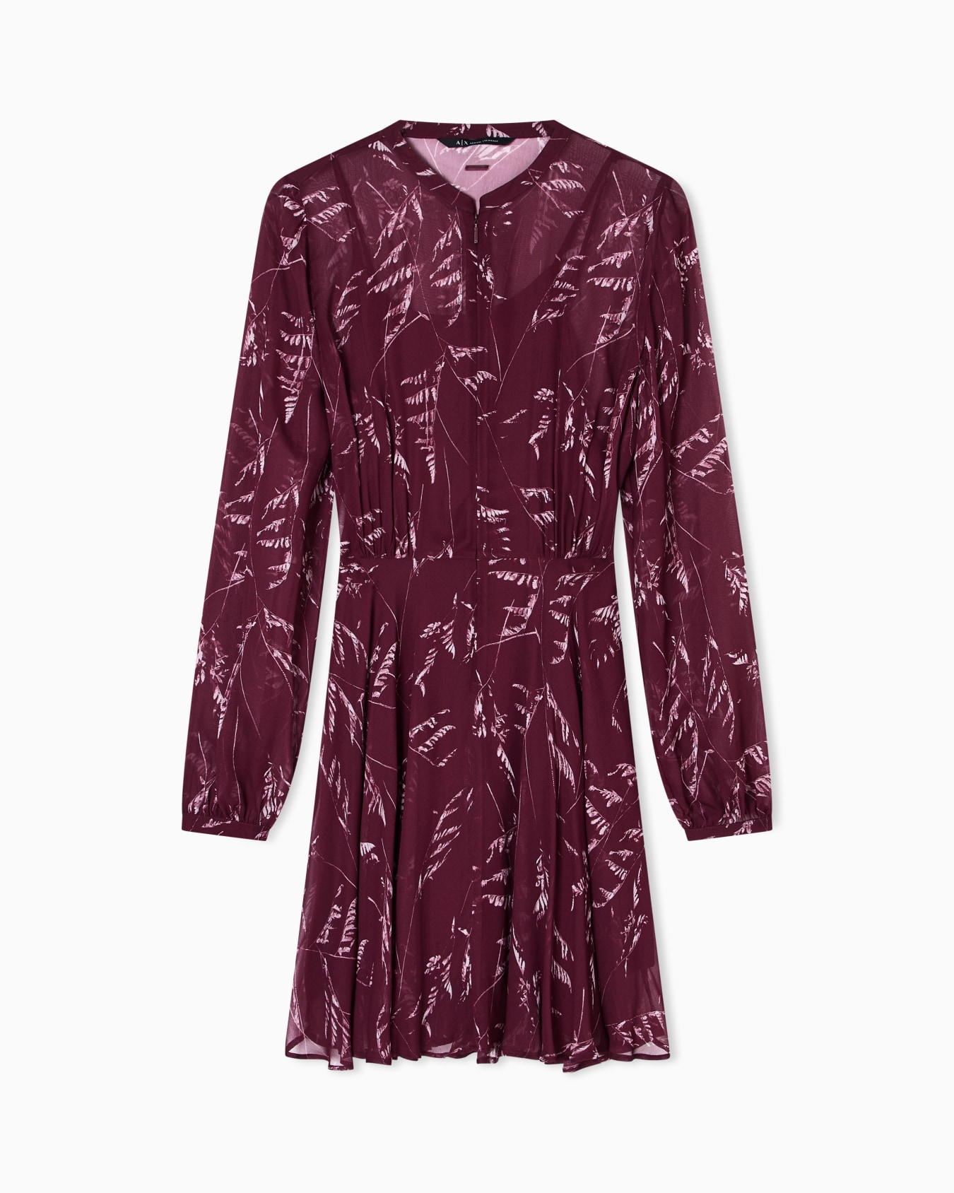 Chiffon-Midikleid mit Blätterprint Folie 0