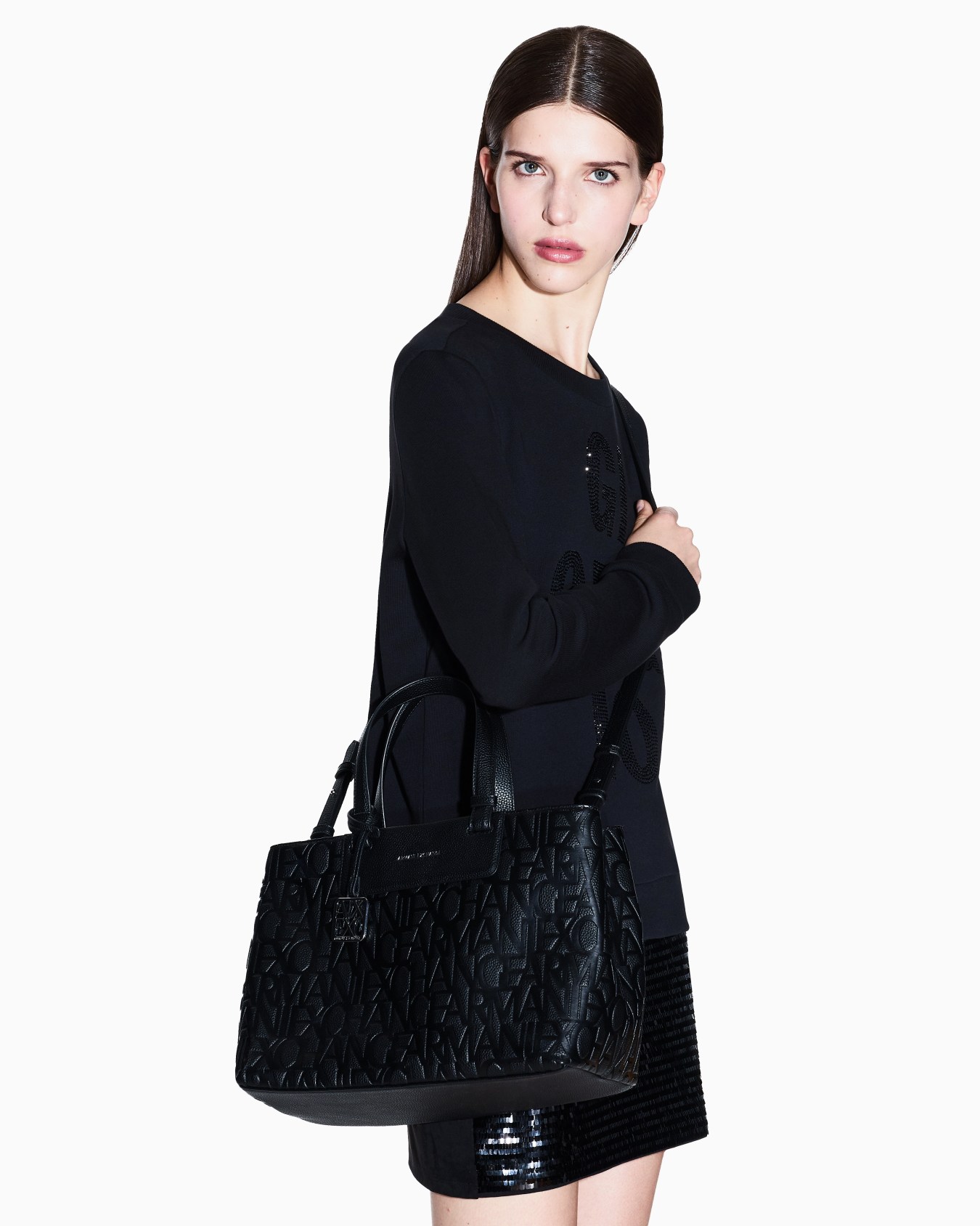 Borsa a mano con logo allover Slide 6