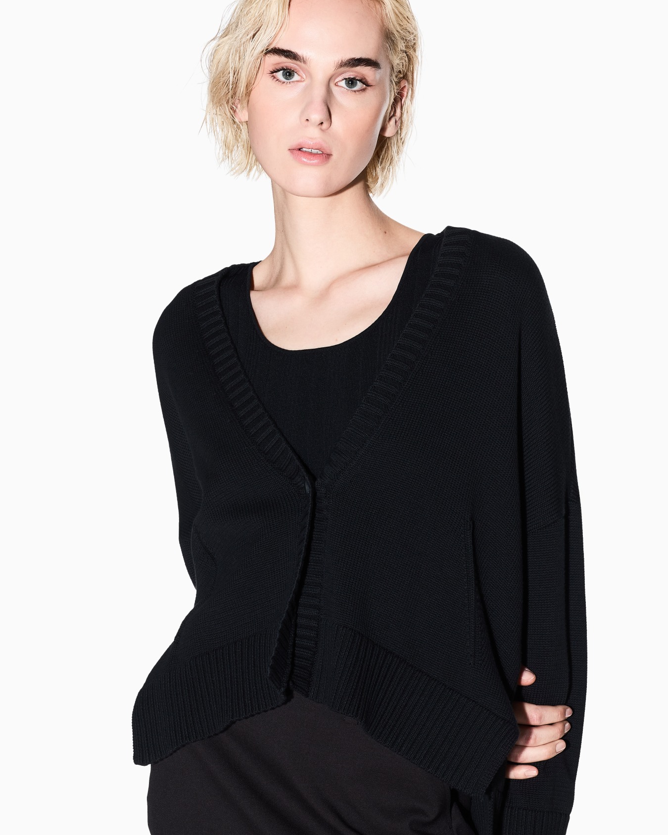 Asymmetrical cotton cardigan Slide 4