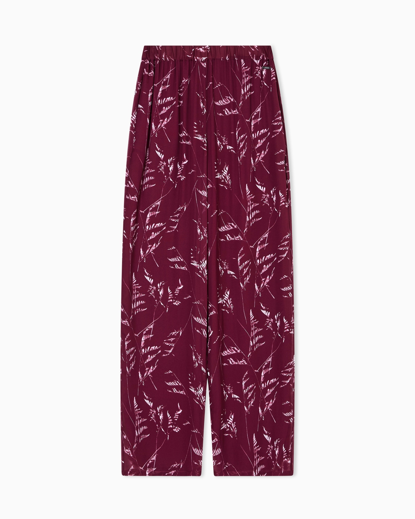 Pantaloni con pinces in chiffon foliage Slide 0