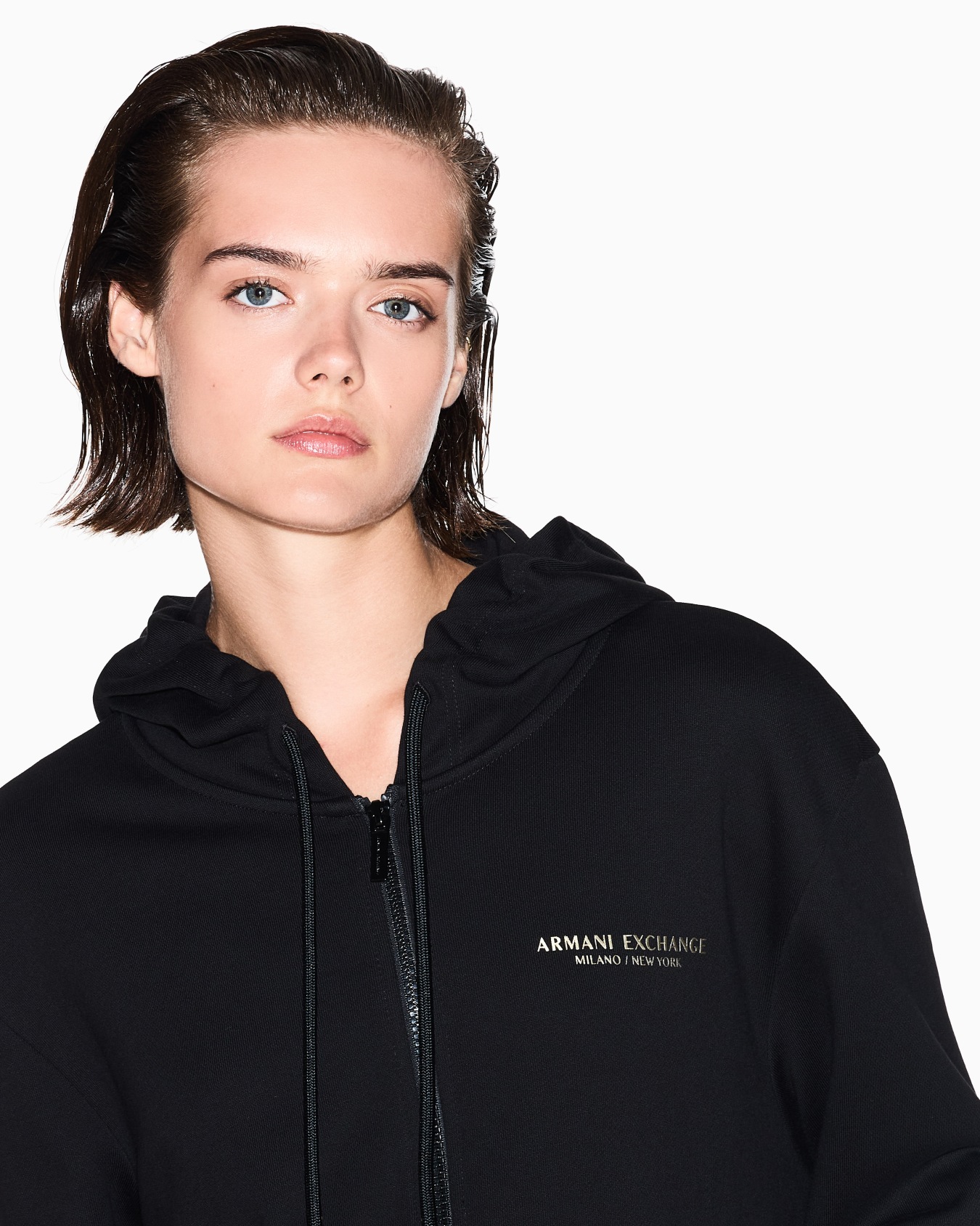 Sweat à capuche zippé en coton Diapositive 4