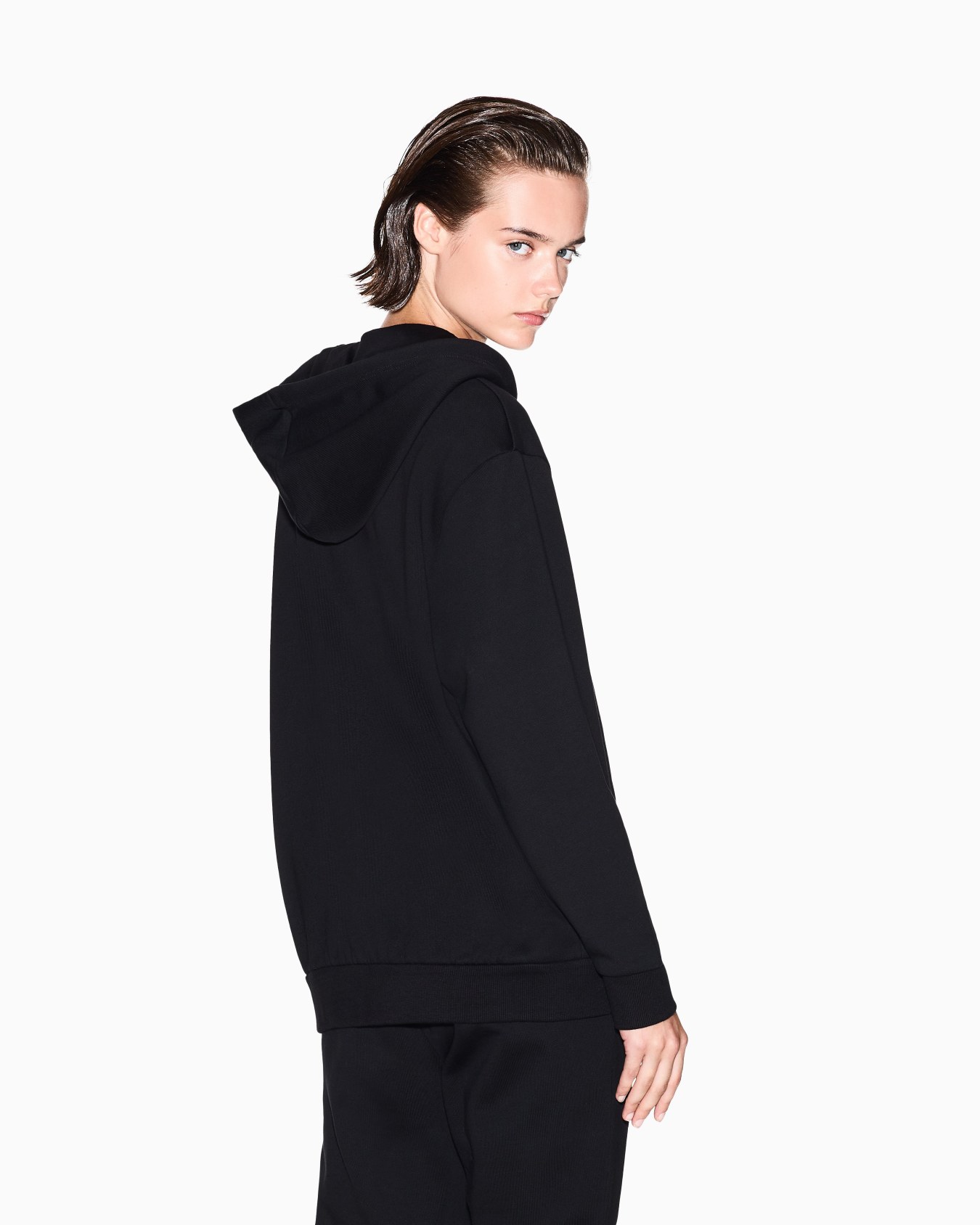 Sweat à capuche zippé en coton Diapositive 2
