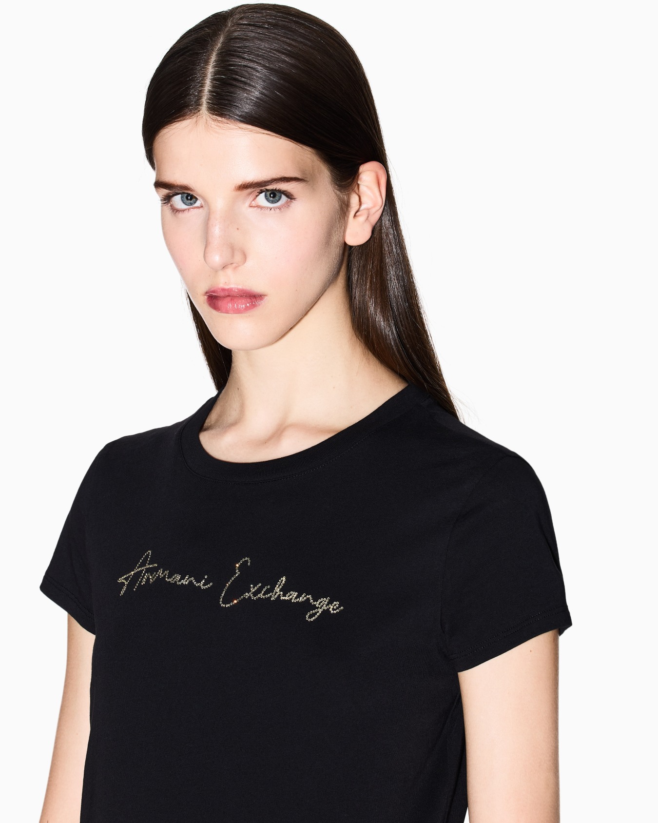 Slim fit T-shirt with glitter logo Slide 4