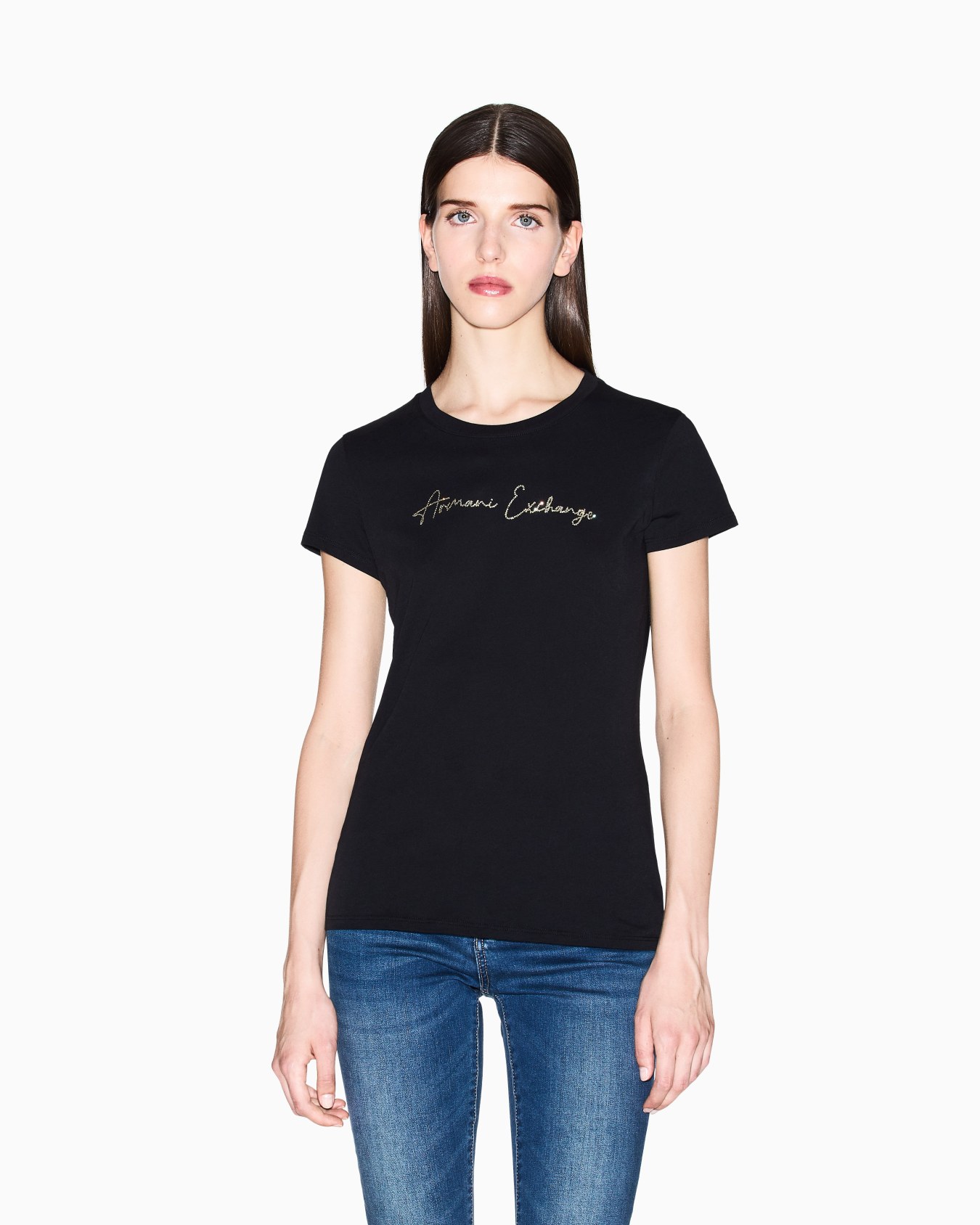 Slim fit T-shirt with glitter logo Slide 3