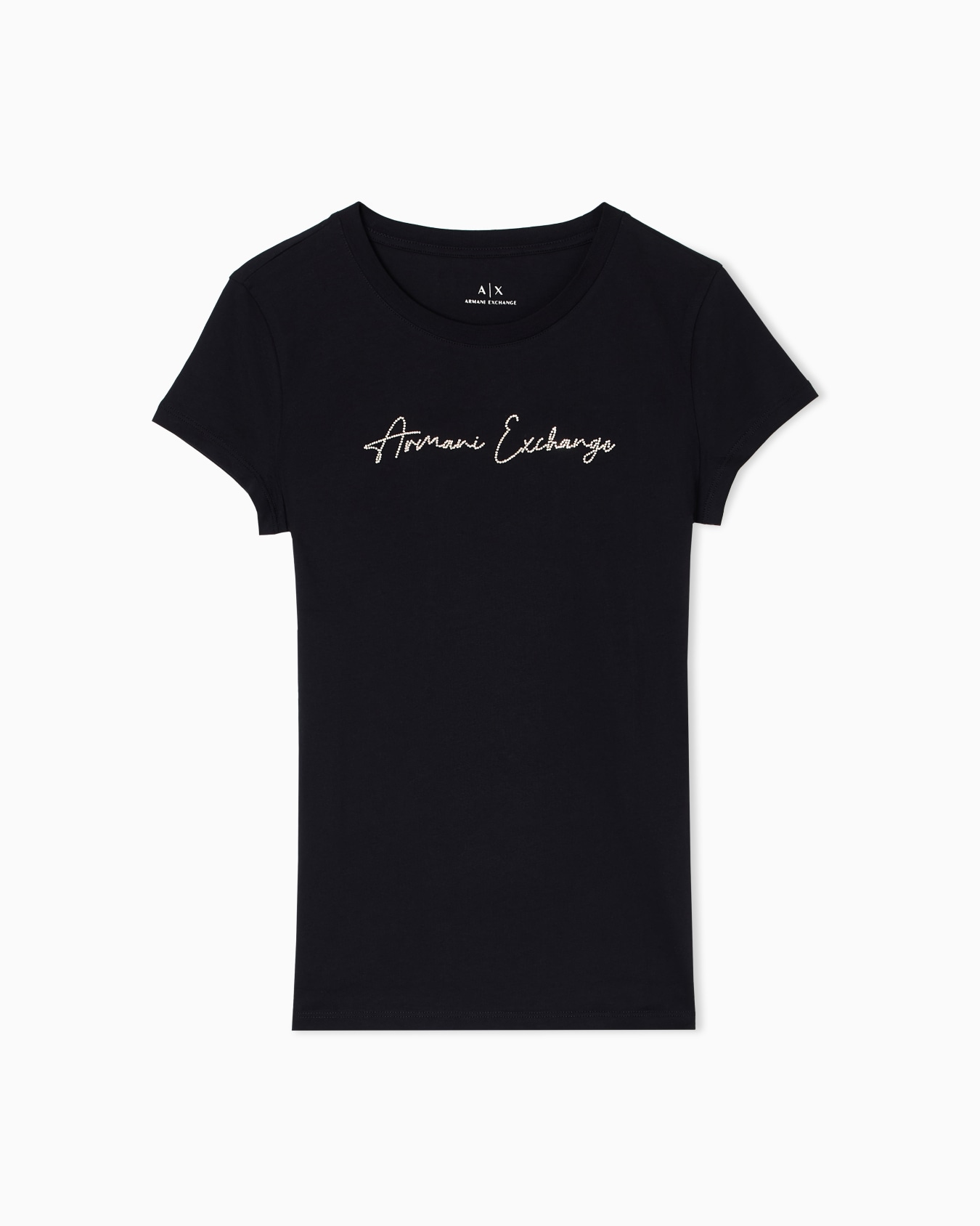 Slim fit T-shirt with glitter logo Slide 0