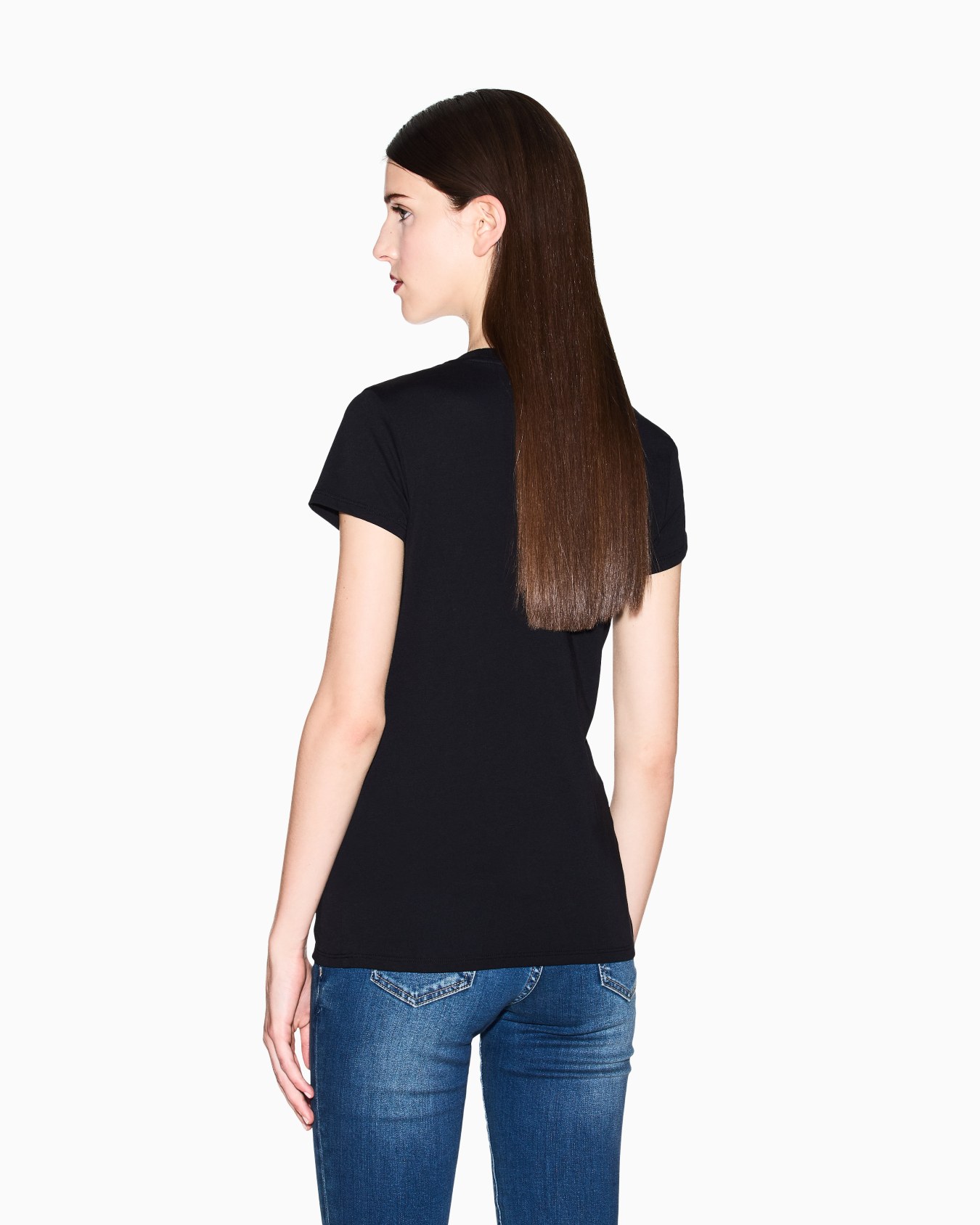 Slim fit T-shirt with glitter logo Slide 2