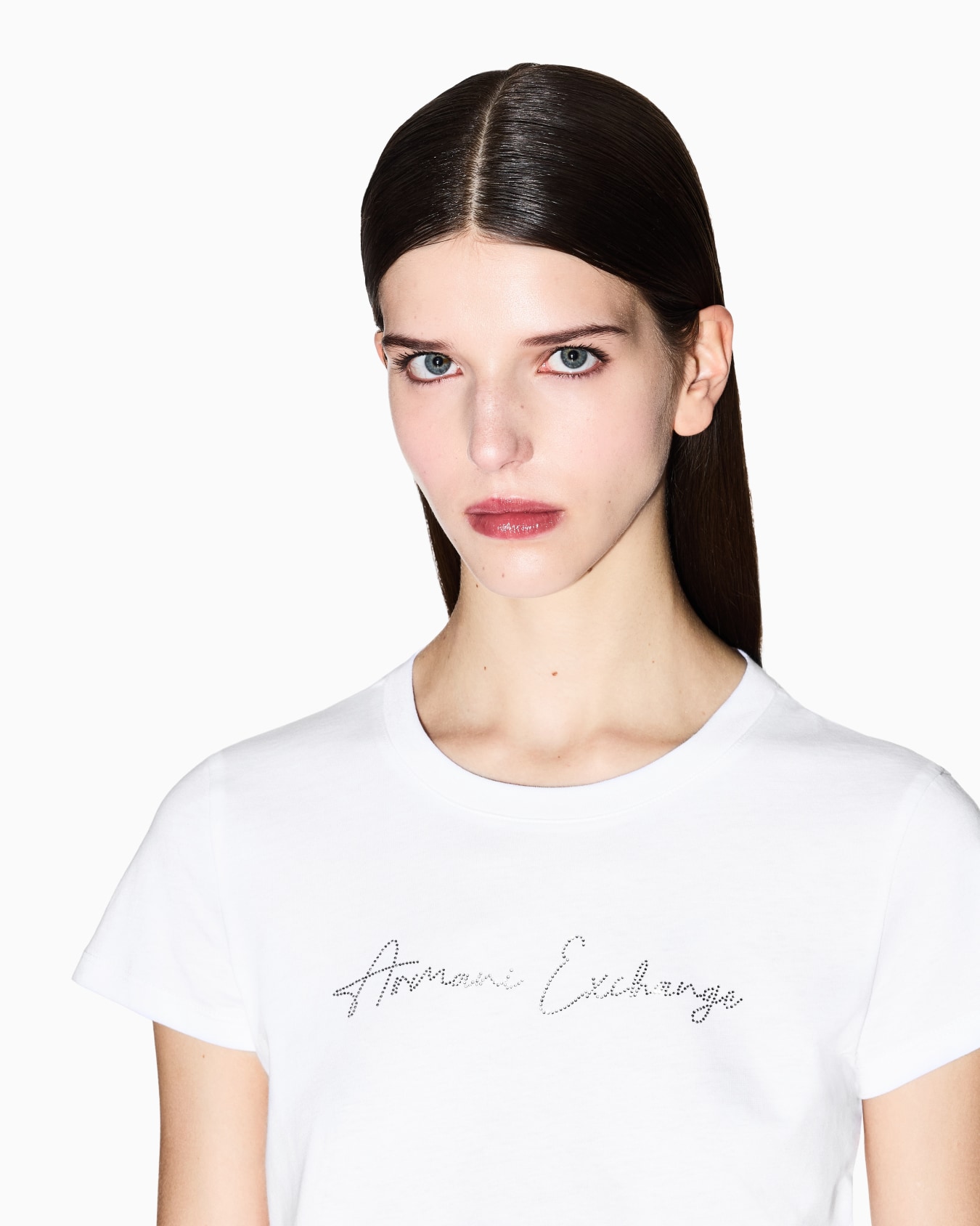 Slim fit T-shirt with glitter logo Slide 4