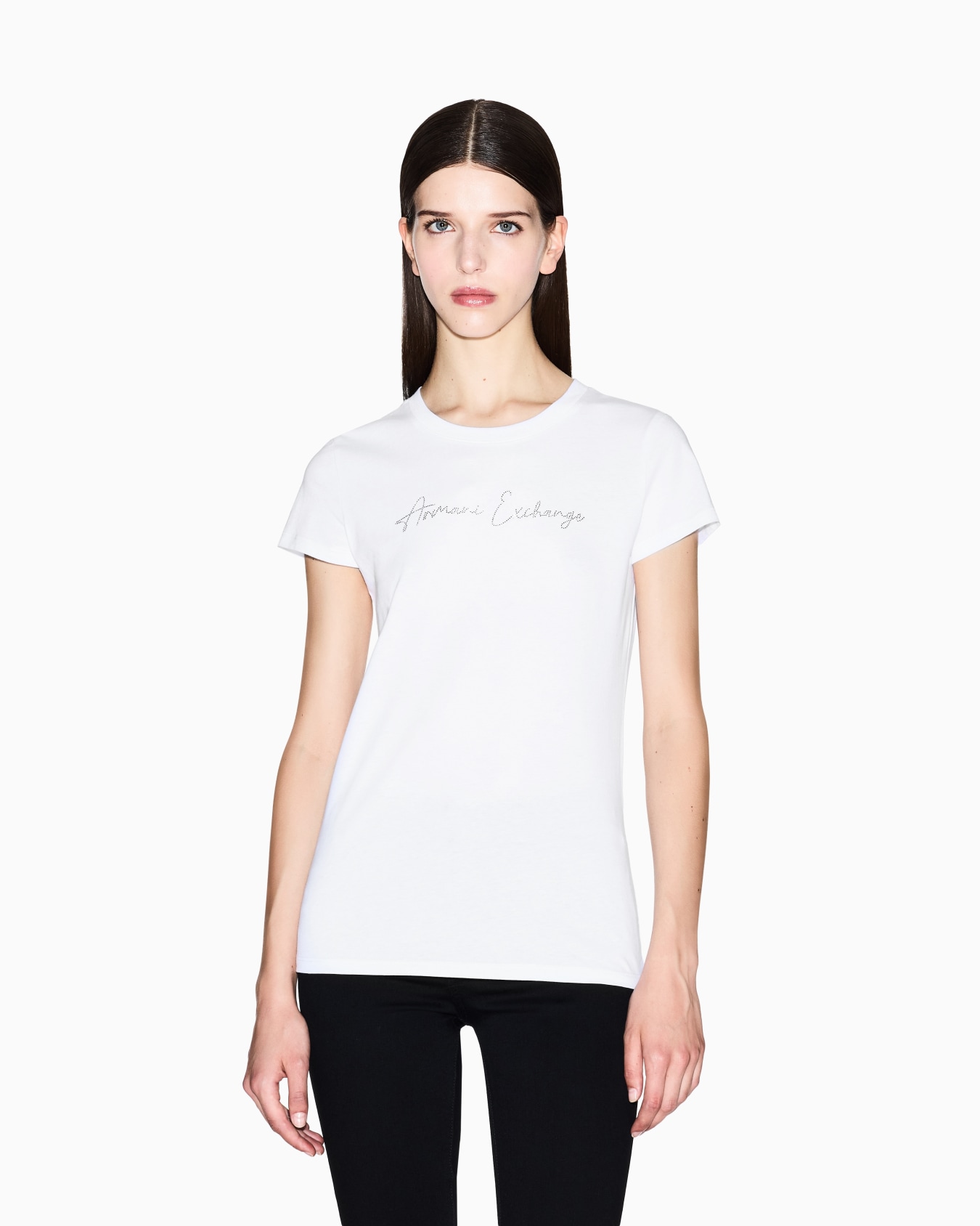 Slim fit T-shirt with glitter logo Slide 3