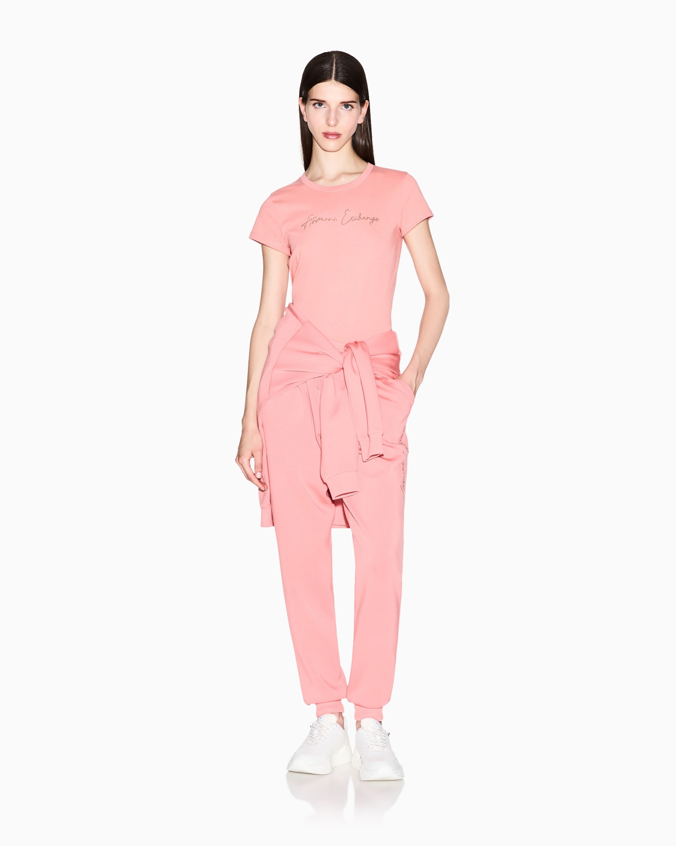 Slim fit T-shirt with glitter logo Slide 1