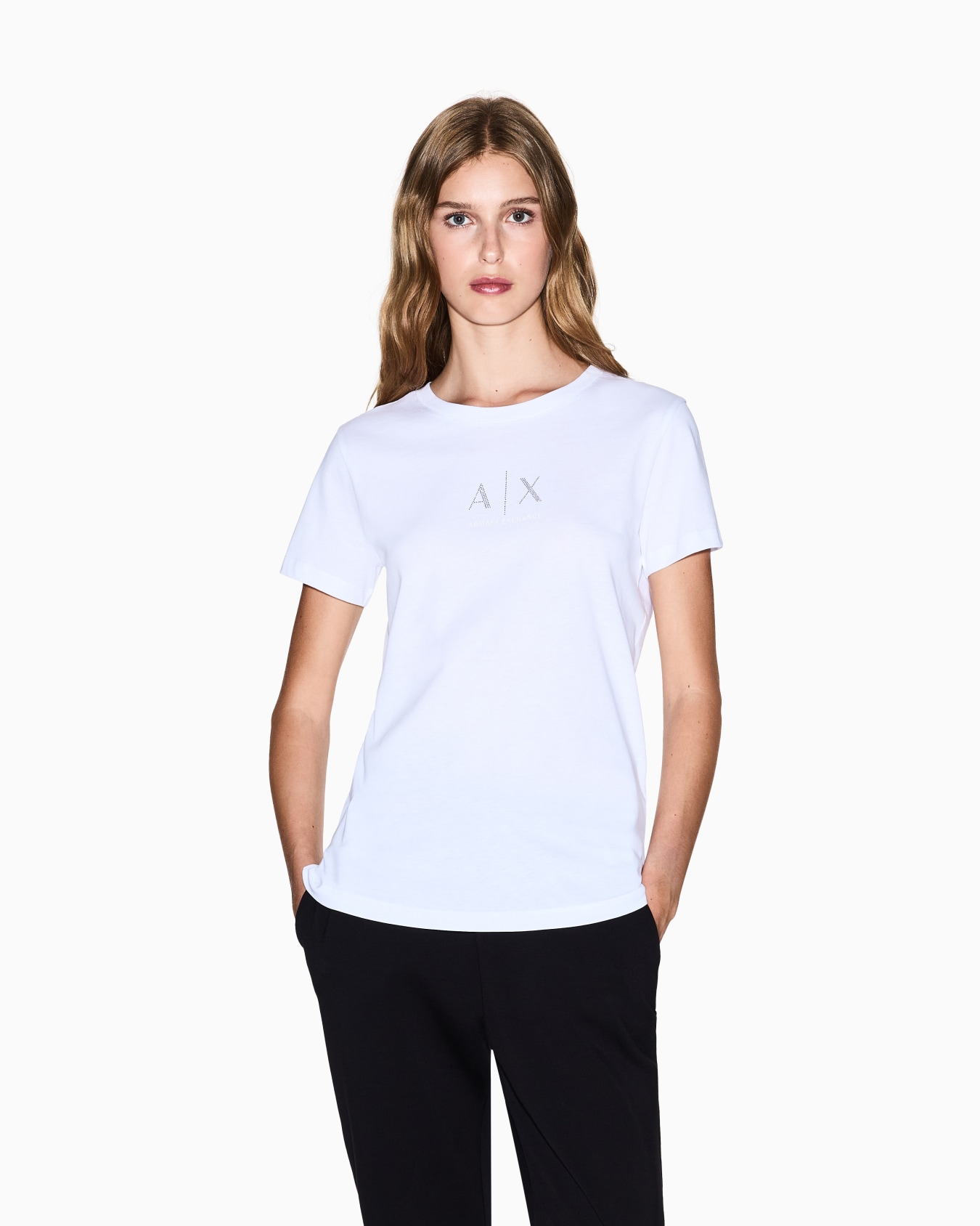 T-Shirt mit normaler Passform und Glitzerlogo Folie 3