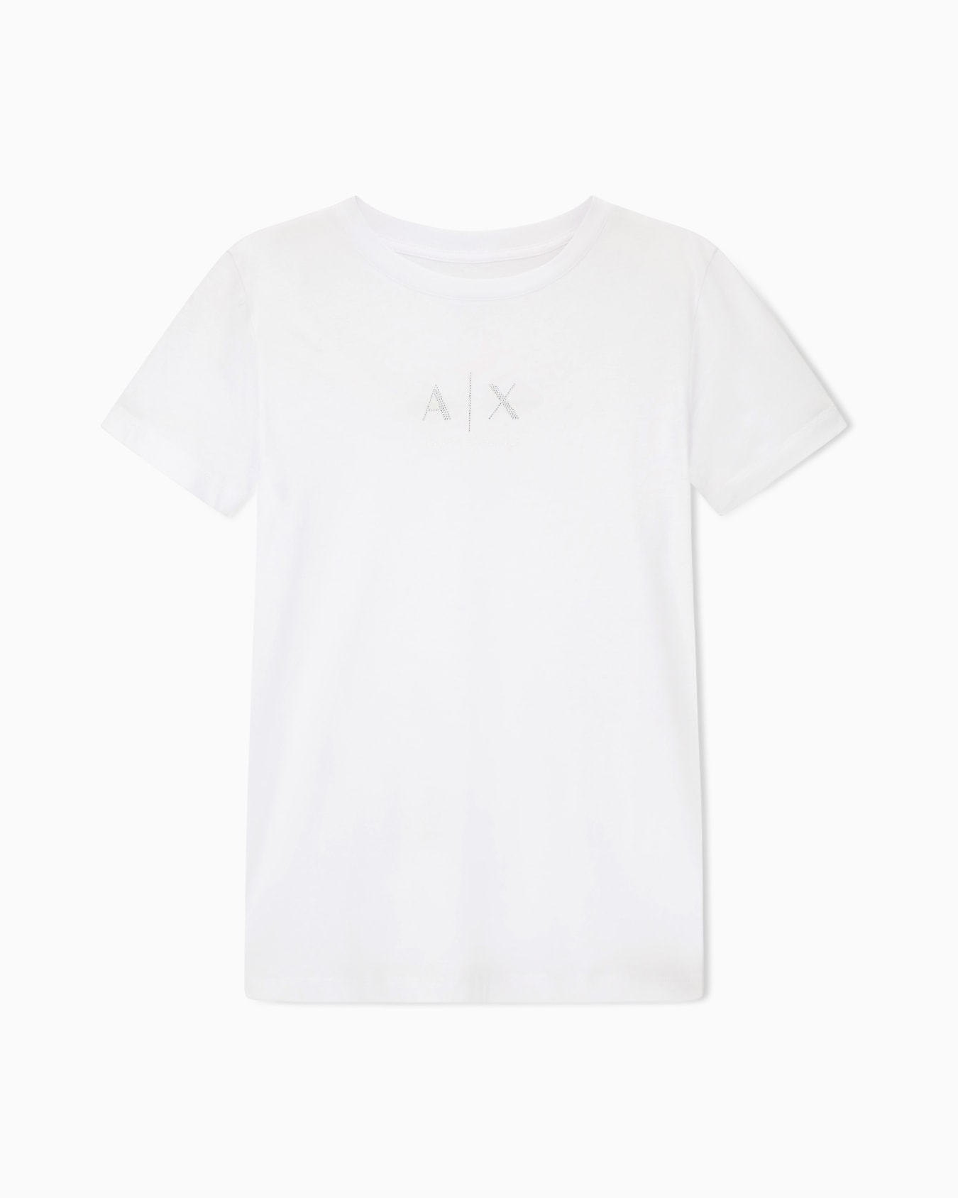T-Shirt mit normaler Passform und Glitzerlogo Folie 0