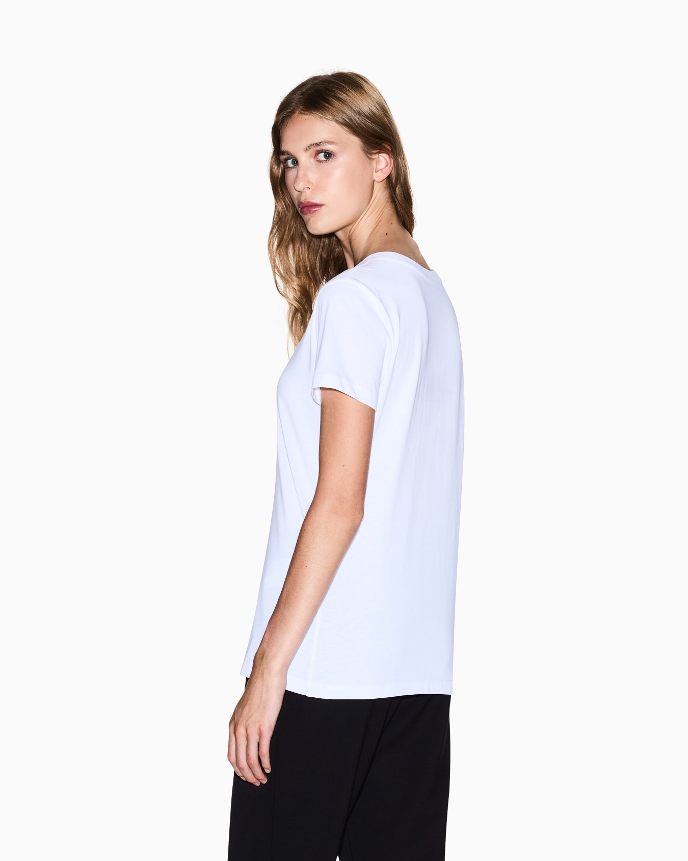 T-Shirt mit normaler Passform und Glitzerlogo Folie 2