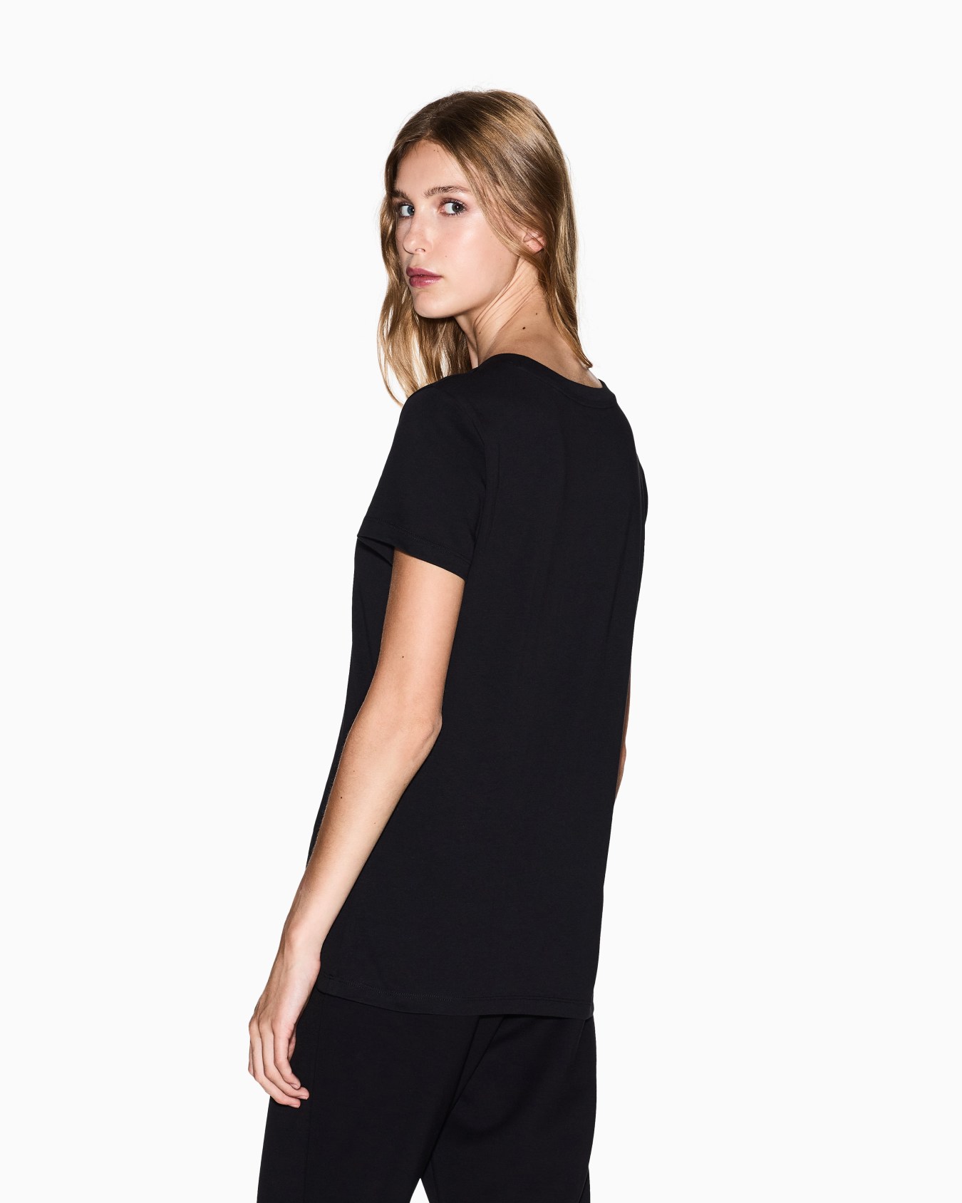 T-shirt coupe régulière avec logo pailleté Diapositive 2