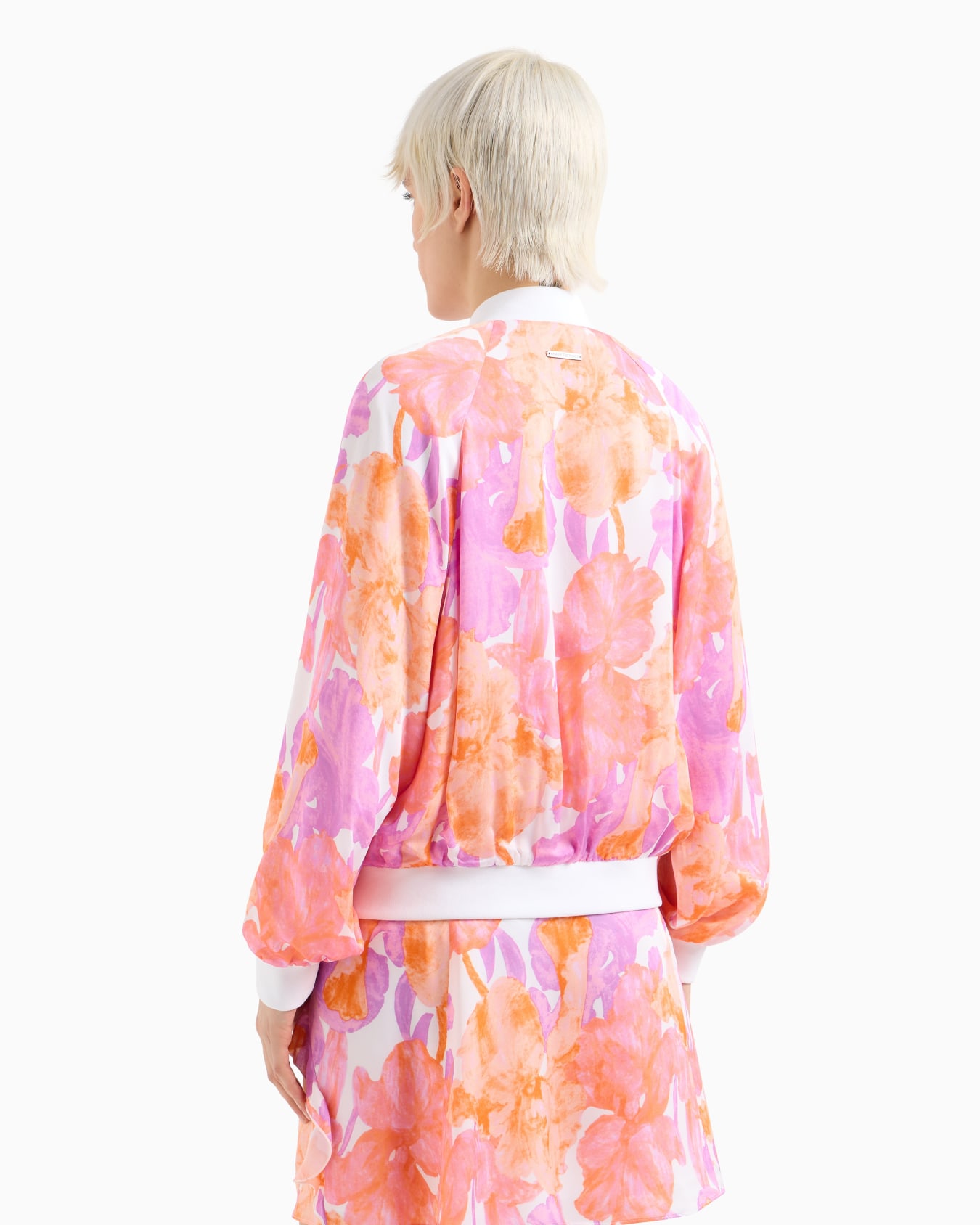 Bomber jacket in floral fabric Slide 2