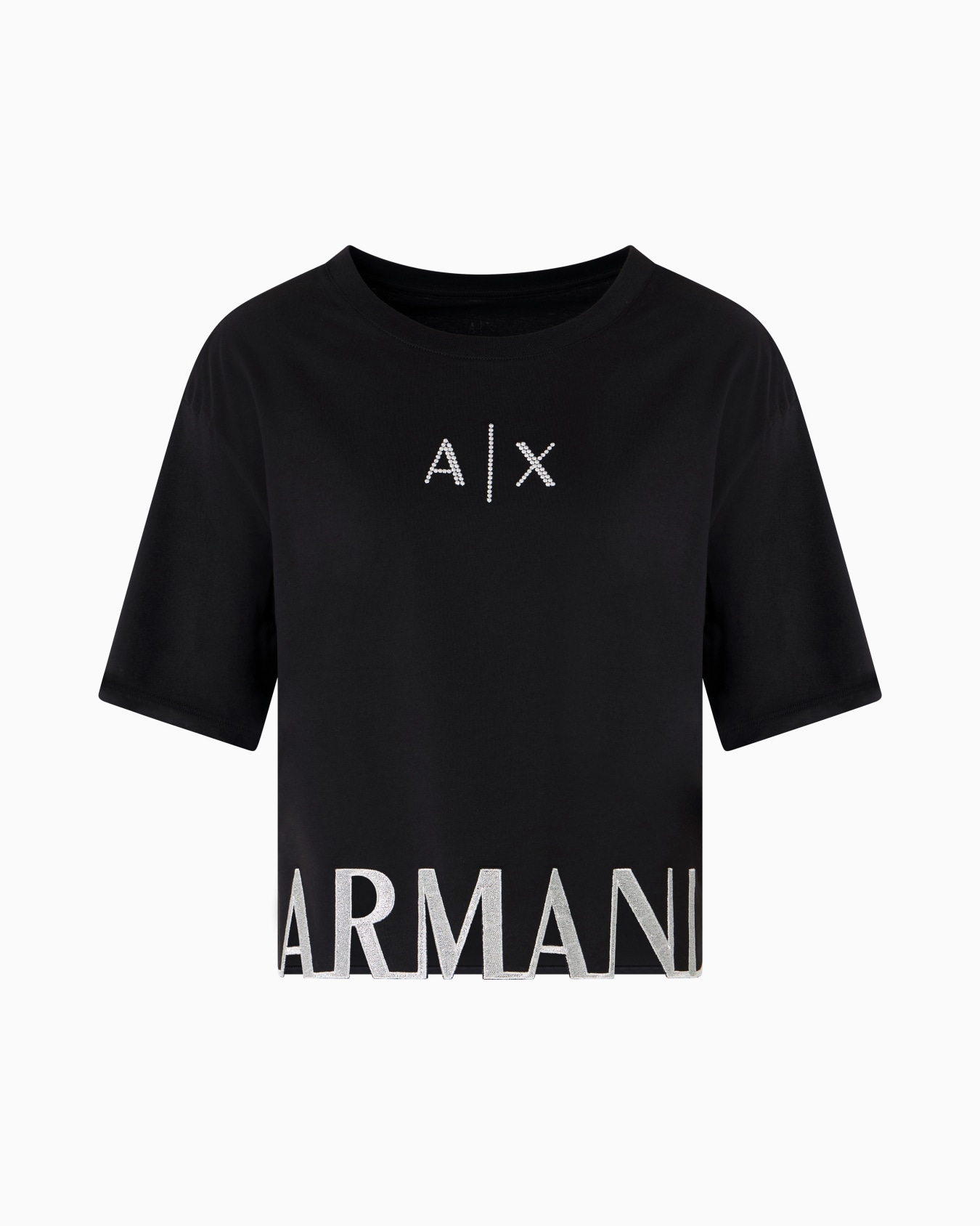 Cropped T-shirt with logo profile Slide 0