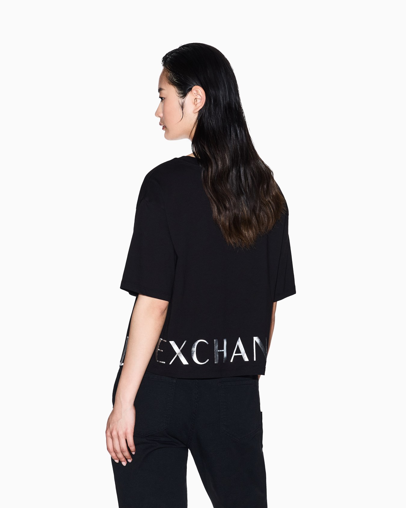 Cropped T-shirt with logo profile Slide 2