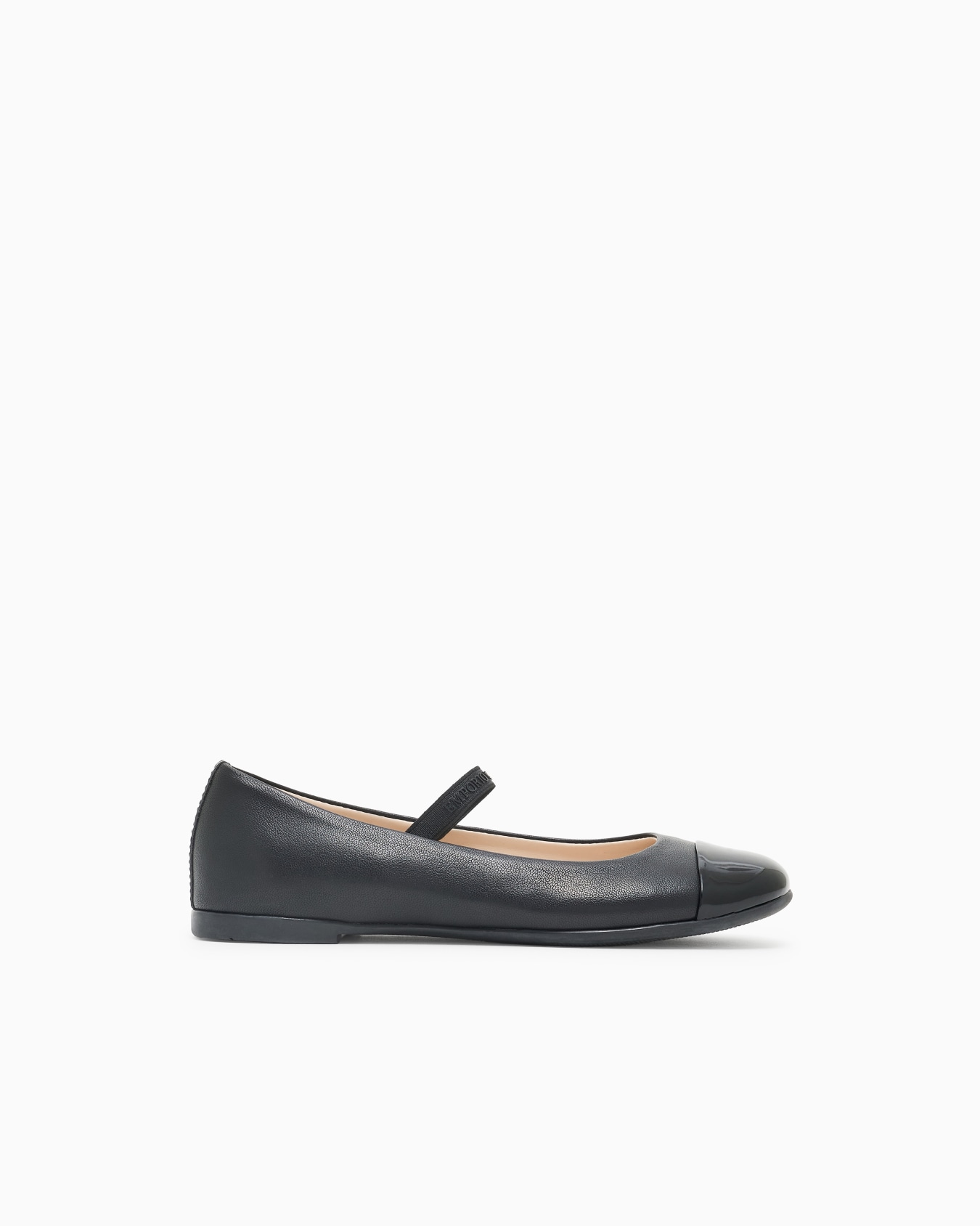 Nappa-leather ballerinas with patent leather toe Slide 0