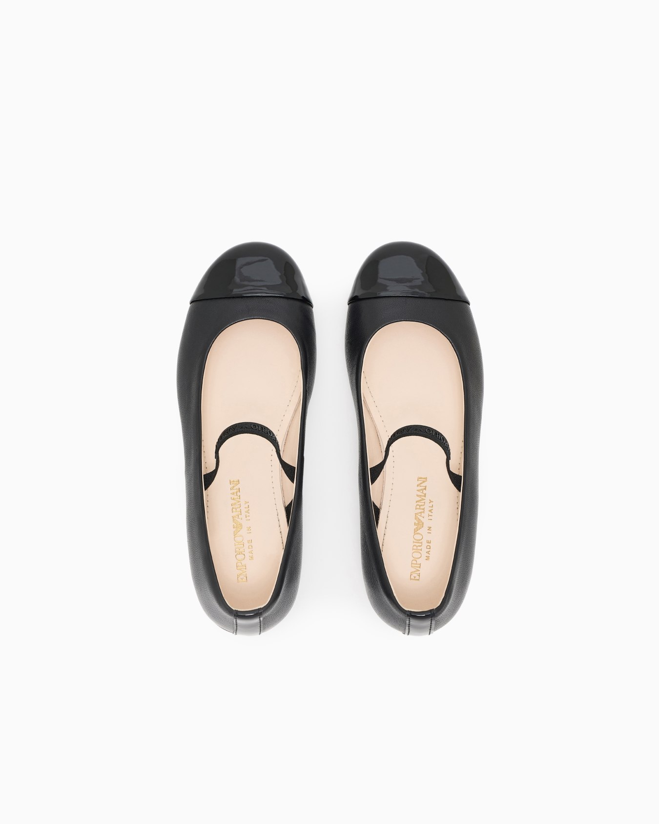 Nappa-leather ballerinas with patent leather toe Slide 2