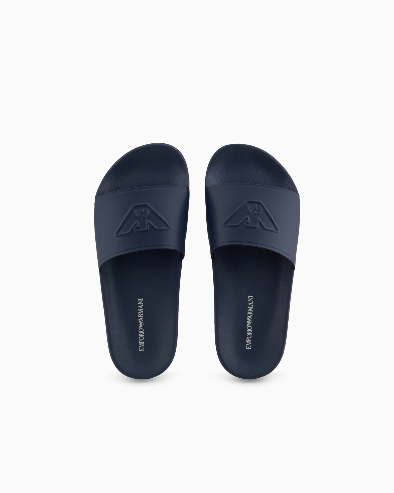 Slides with oversized, embossed logo Slide 2