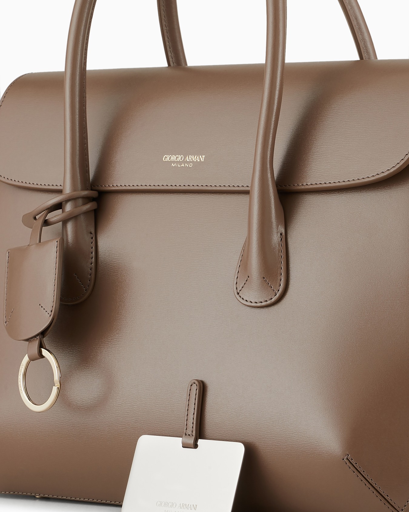 Bolso baúl la Prima tamaño grande de piel graneada Diapositiva 5