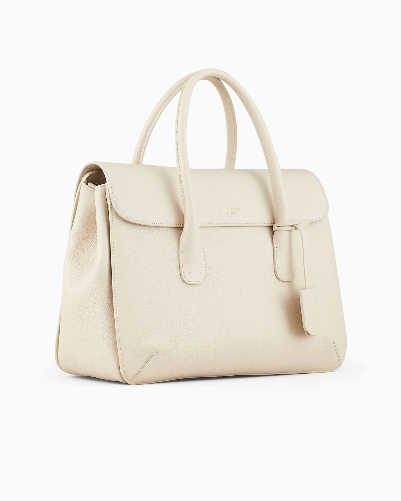 Large la Prima pebbled-leather Bauletto bag Slide 1