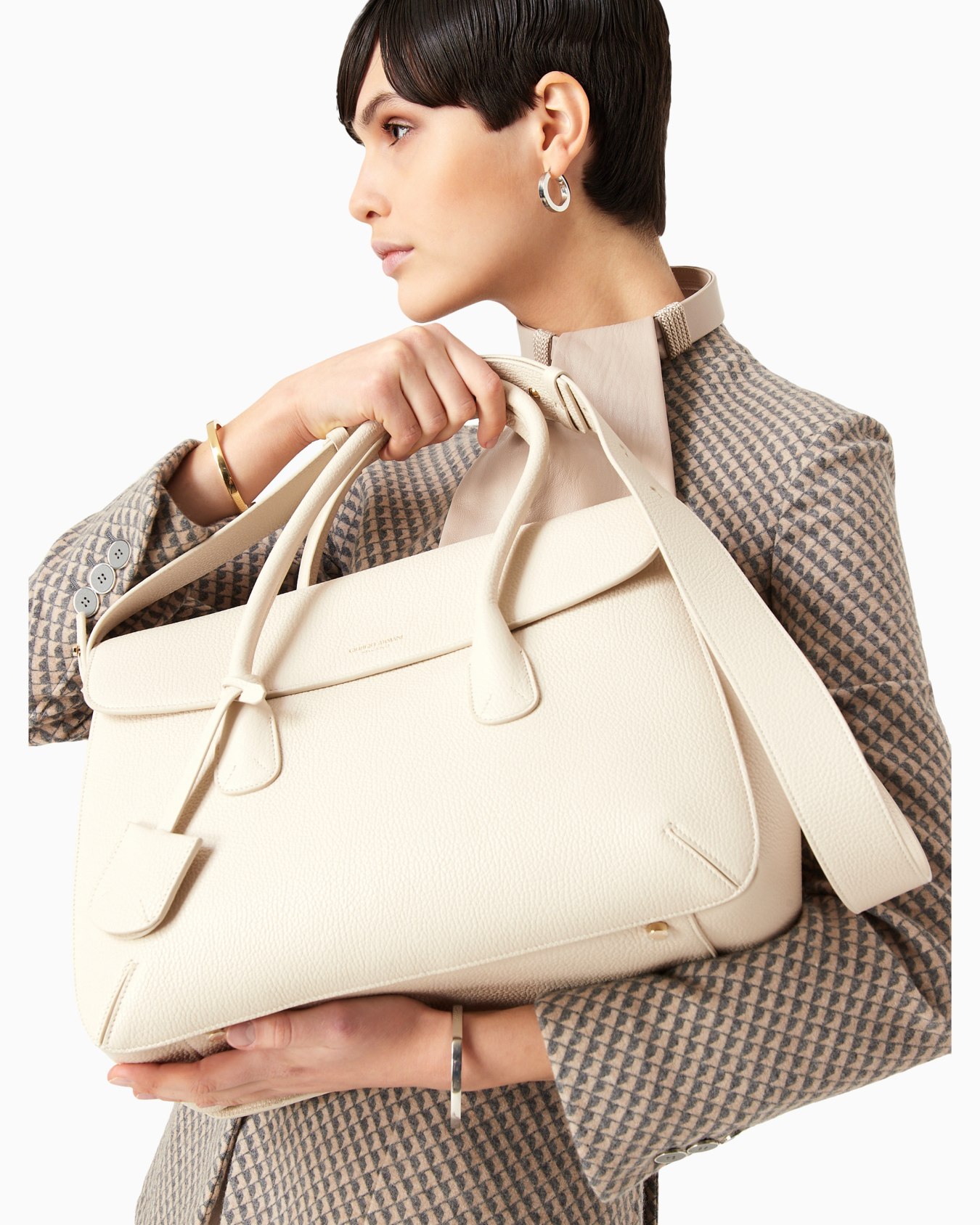 Large la Prima pebbled-leather Bauletto bag Slide 6