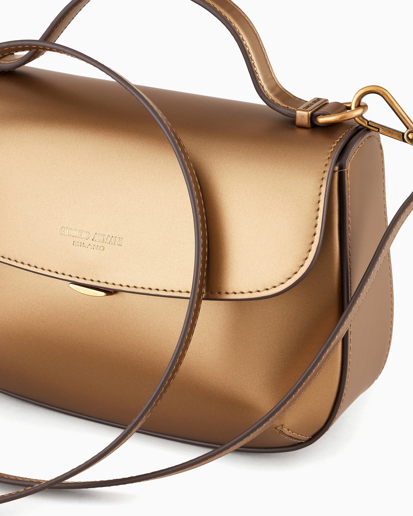 La Prima kleine Handtasche aus laminiertem Leder Folie 4