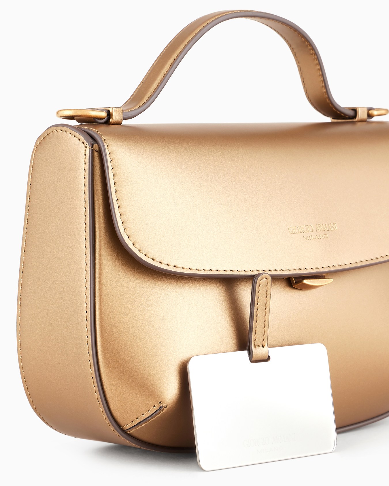 La Prima kleine Handtasche aus laminiertem Leder Folie 5