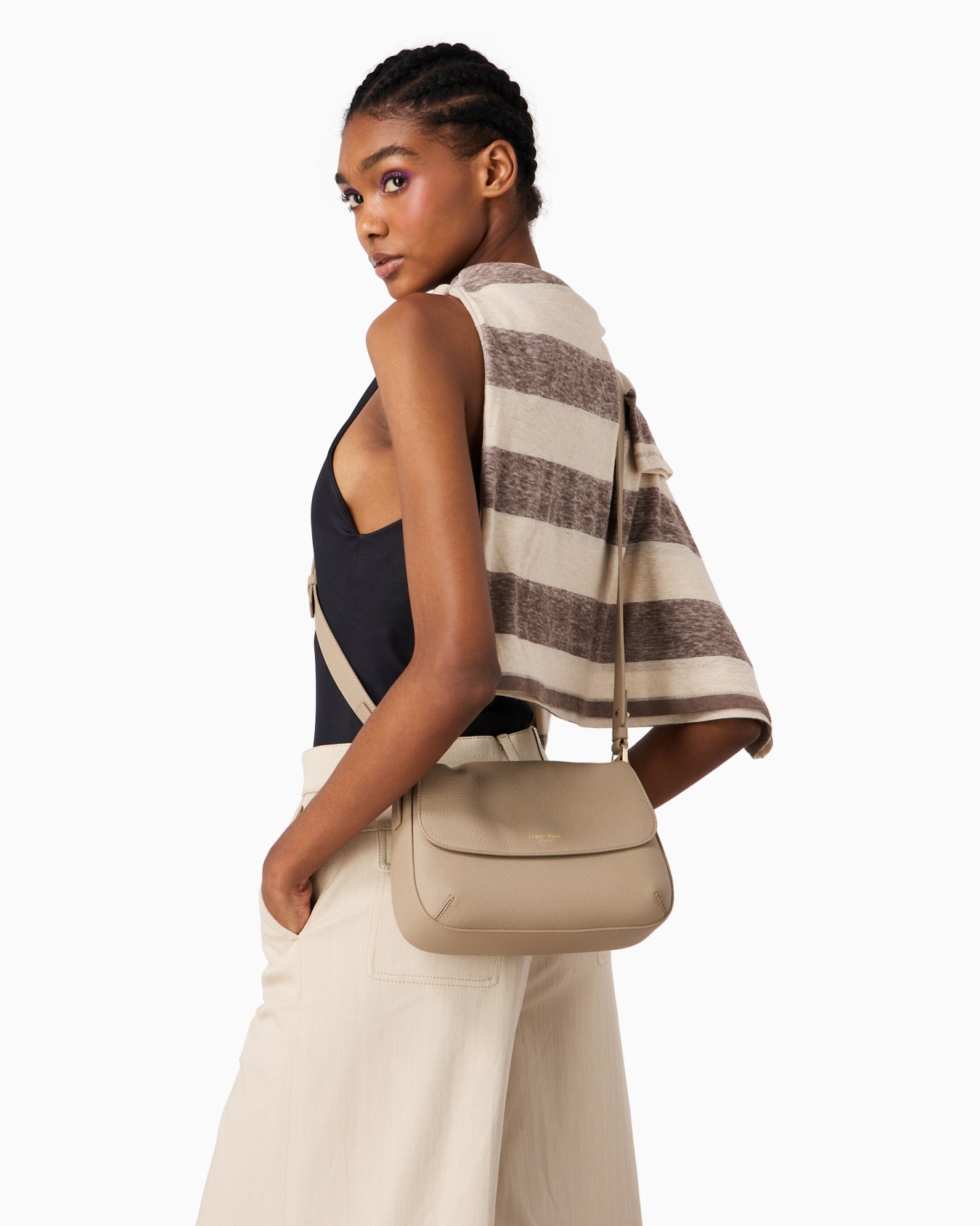 Small la Prima Soft bag in pebbled leather Diapositiva 5