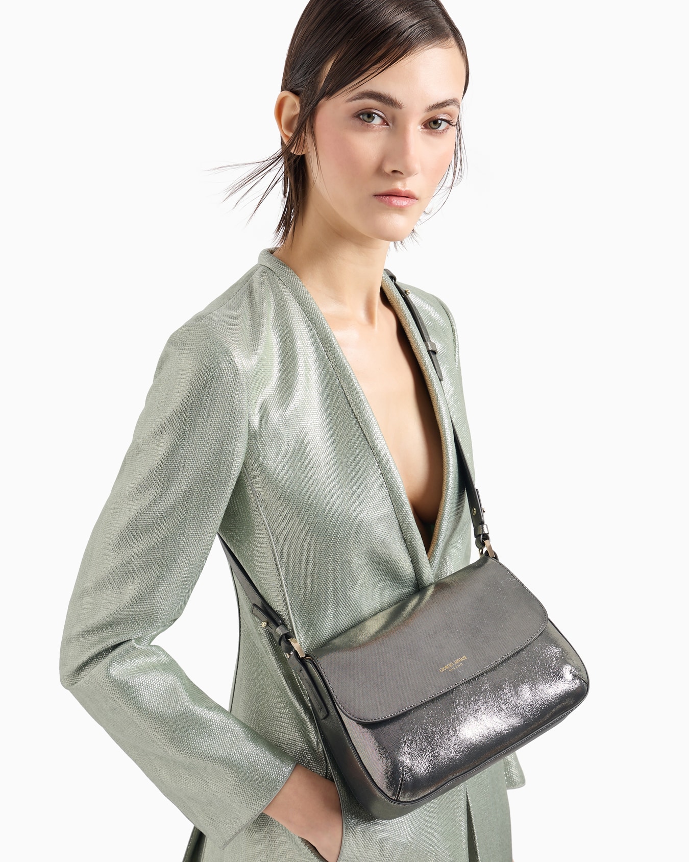 Petit sac à main la Prima Soft en nubuck brillant Diapositive 6