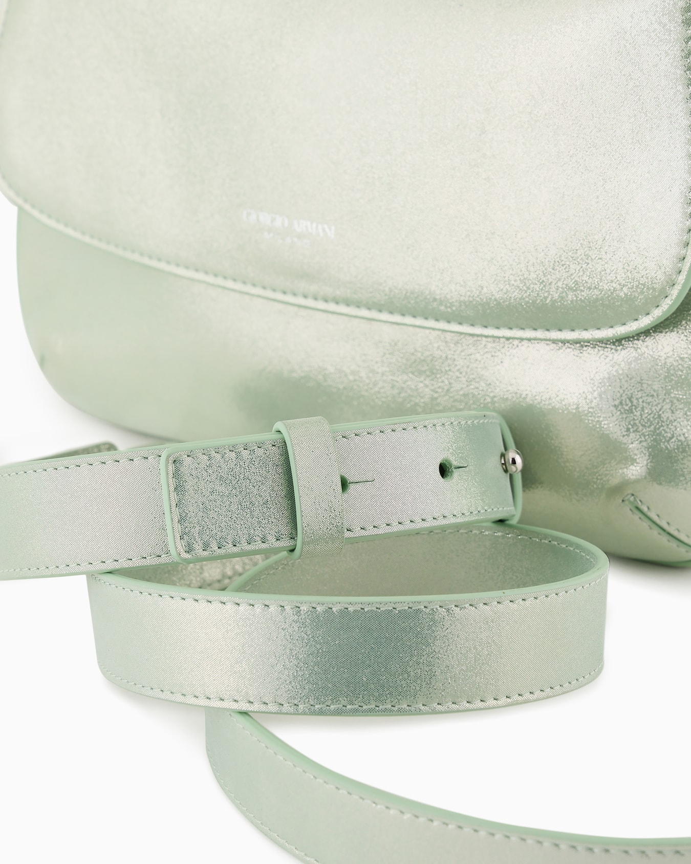 La Prima Soft small baguette bag in shiny nubuck Slide 4