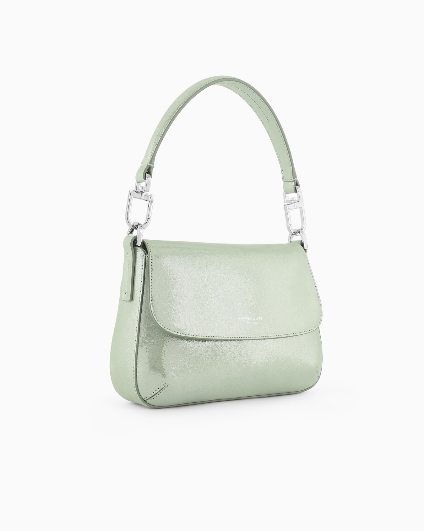 La Prima Soft small baguette bag in shiny nubuck Slide 1