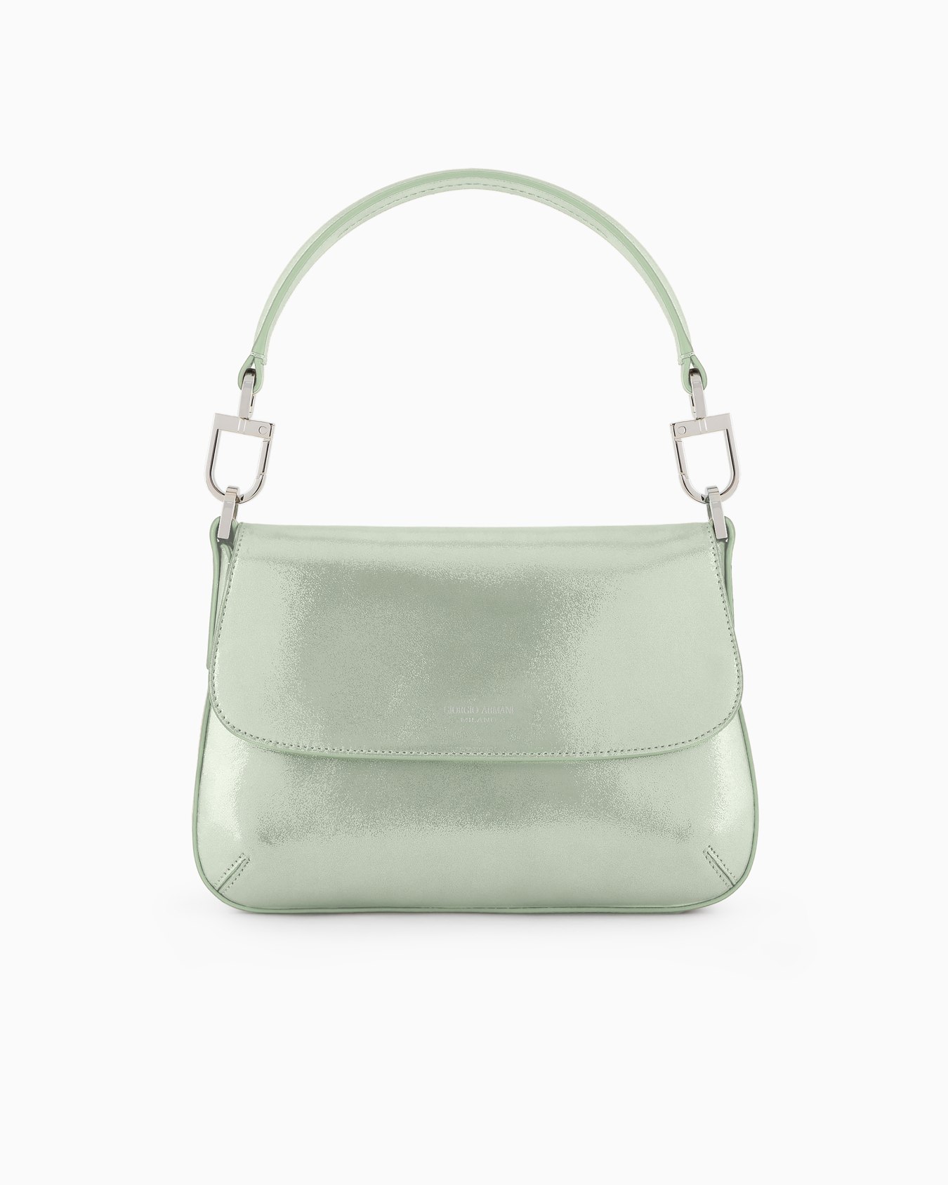 La Prima Soft small baguette bag in shiny nubuck Slide 0