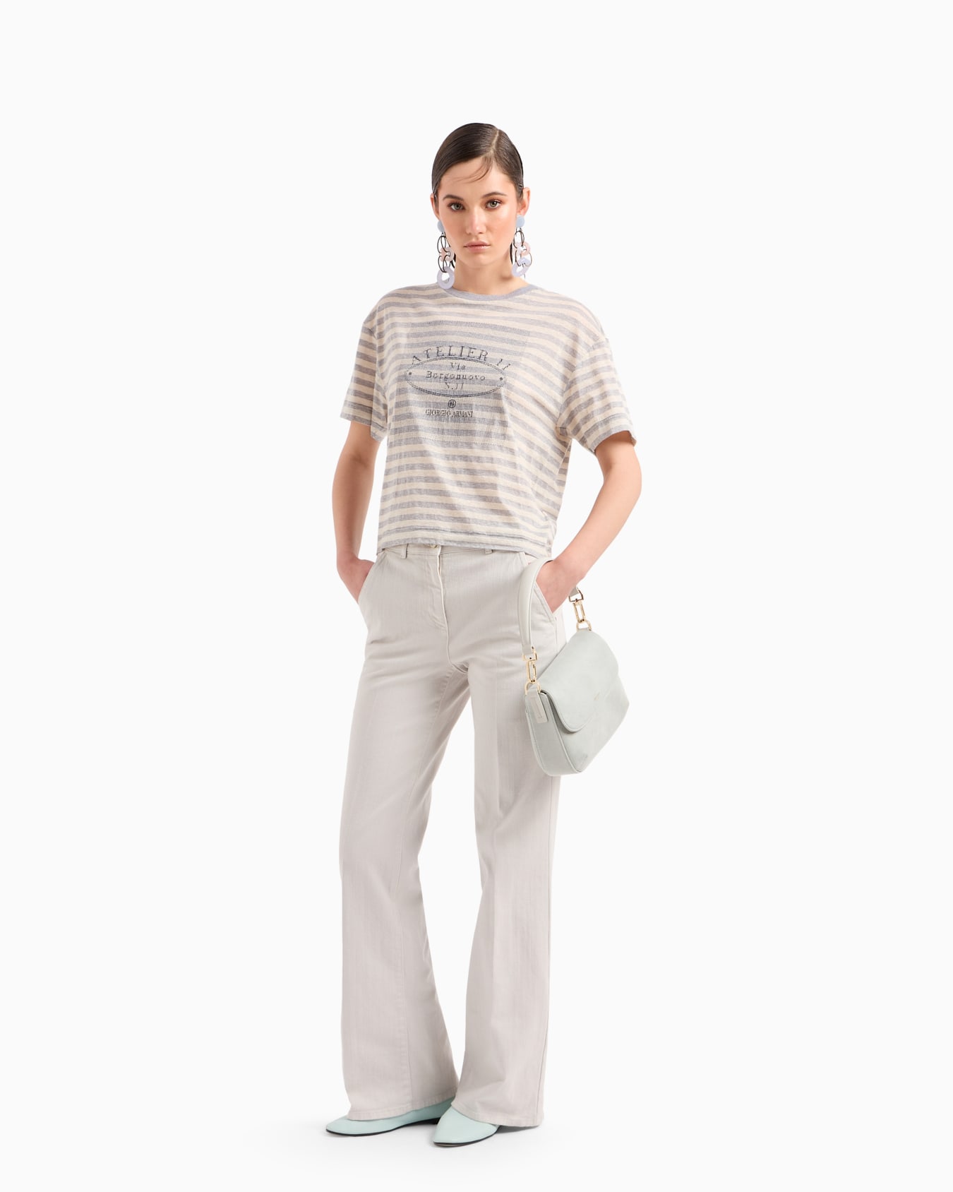 Denim Collection la Prima Soft small denim baguette bag Slide 6
