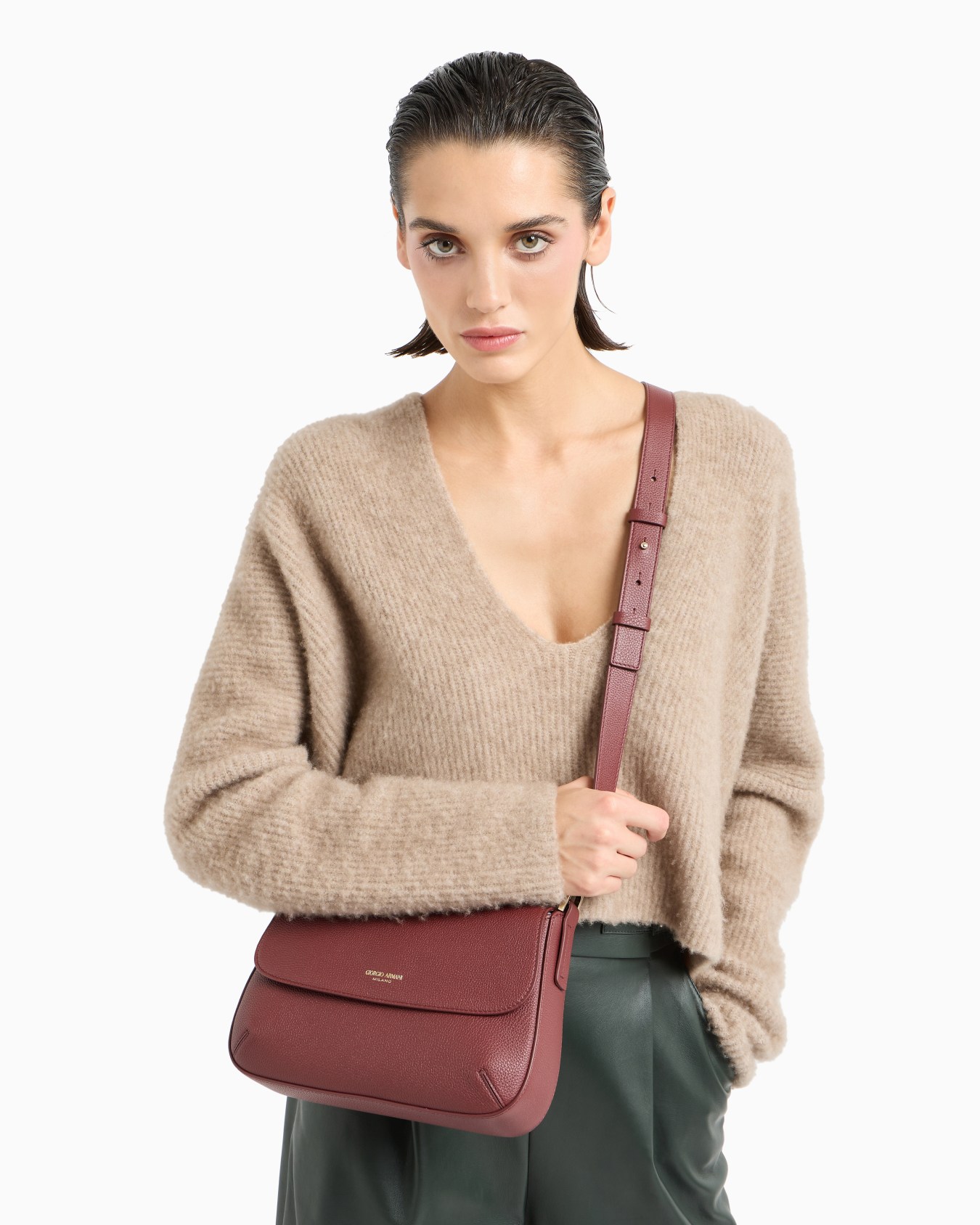 ASV small la Prima Soft pebbled leather bag Slide 6