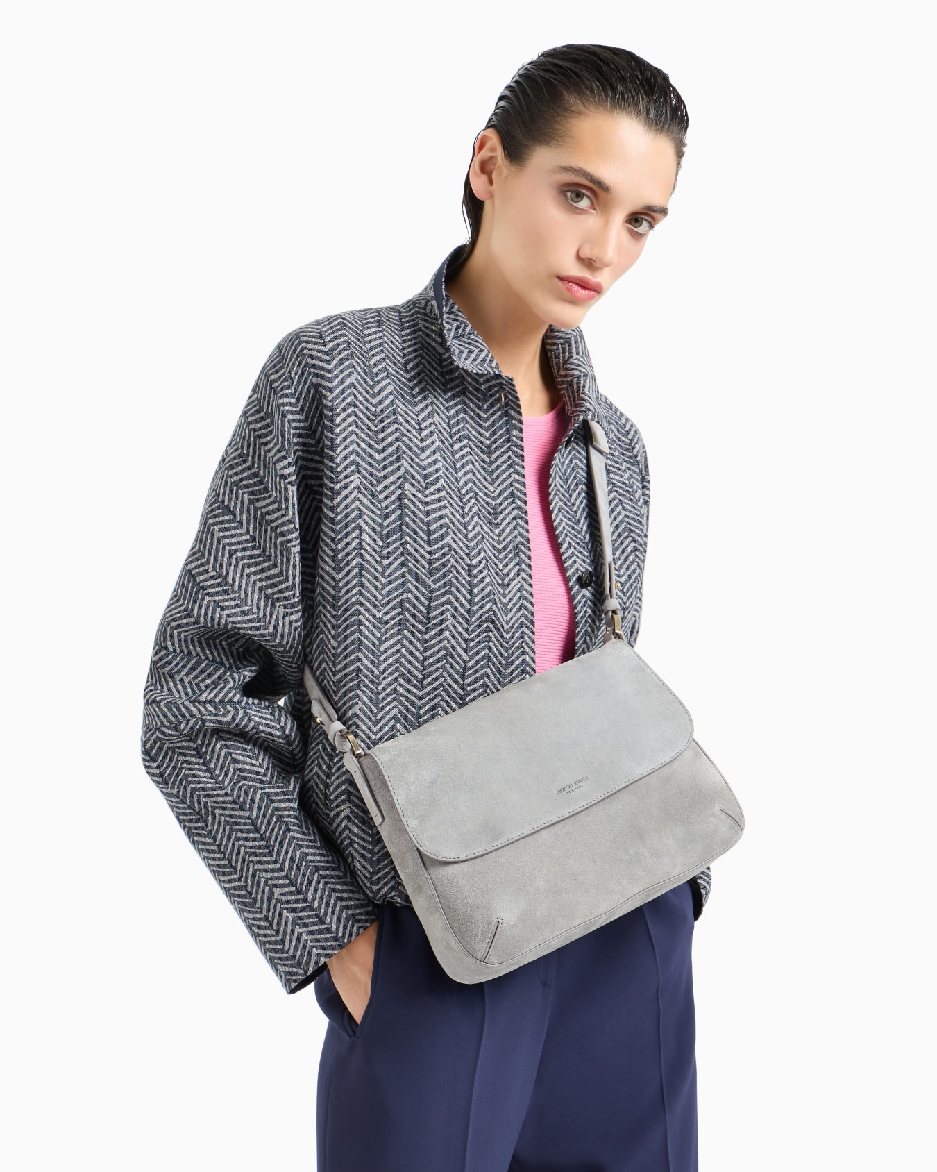 Sac la Prima Soft en cuir suédé de taille moyenne ASV Diapositive 6