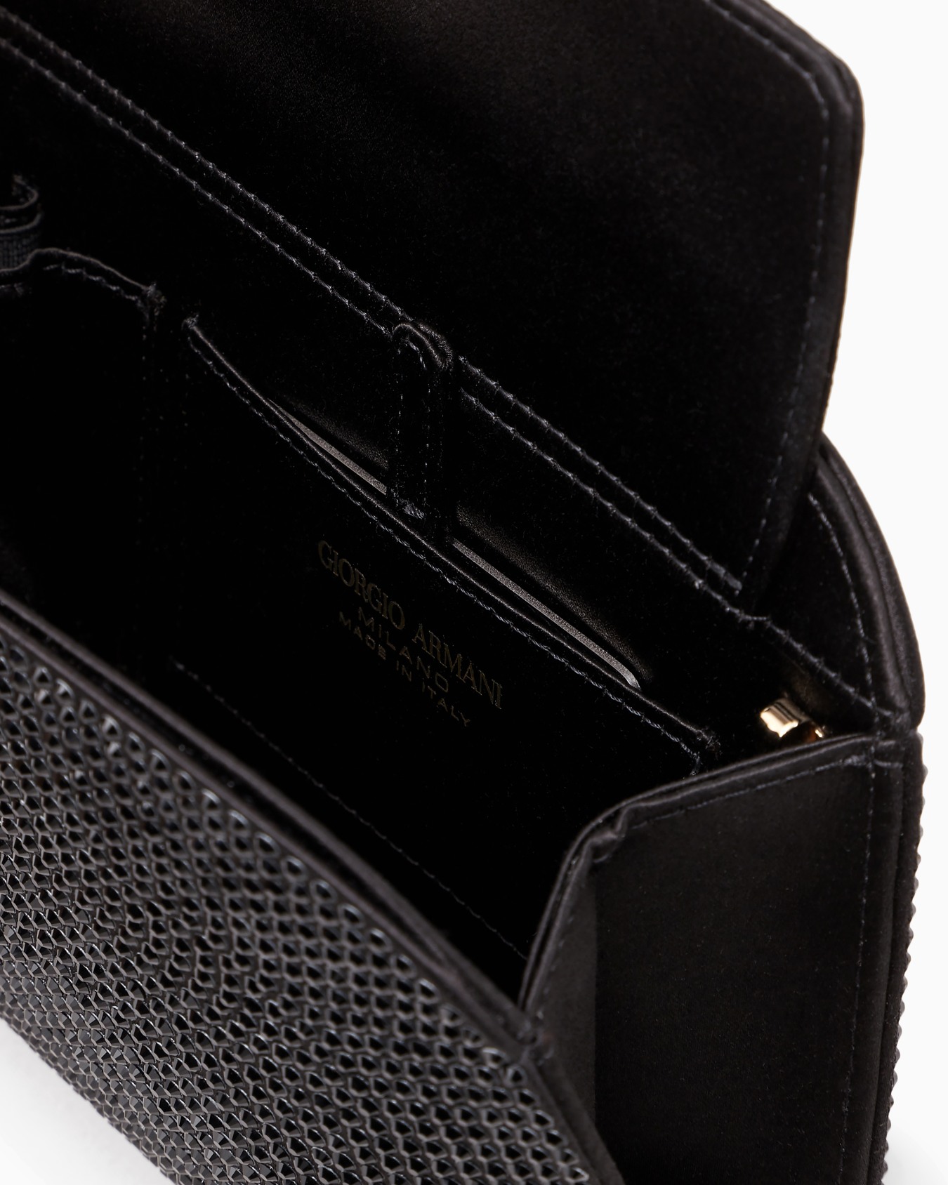 Pochette La Prima en satin et strass Diapositive 3