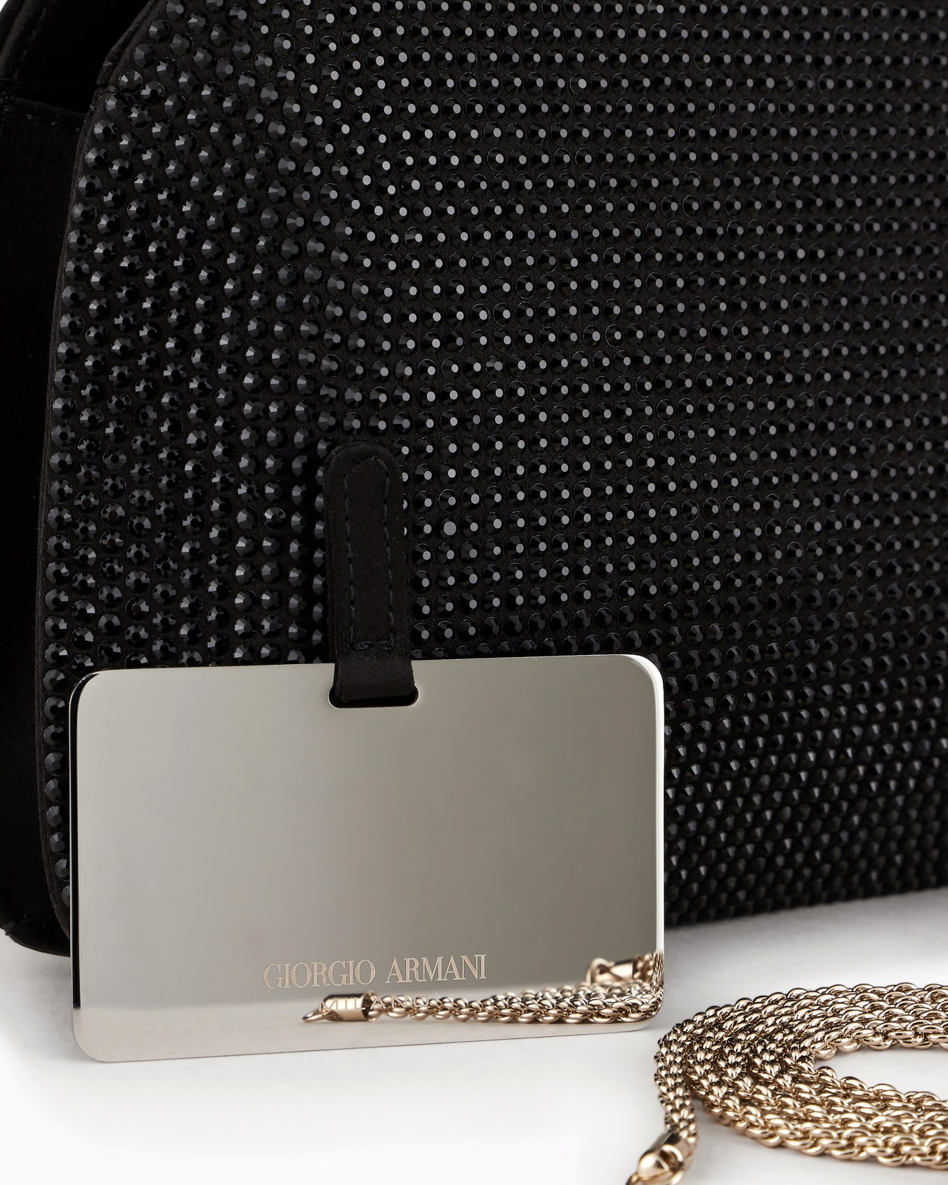 Pochette La Prima en satin et strass Diapositive 4