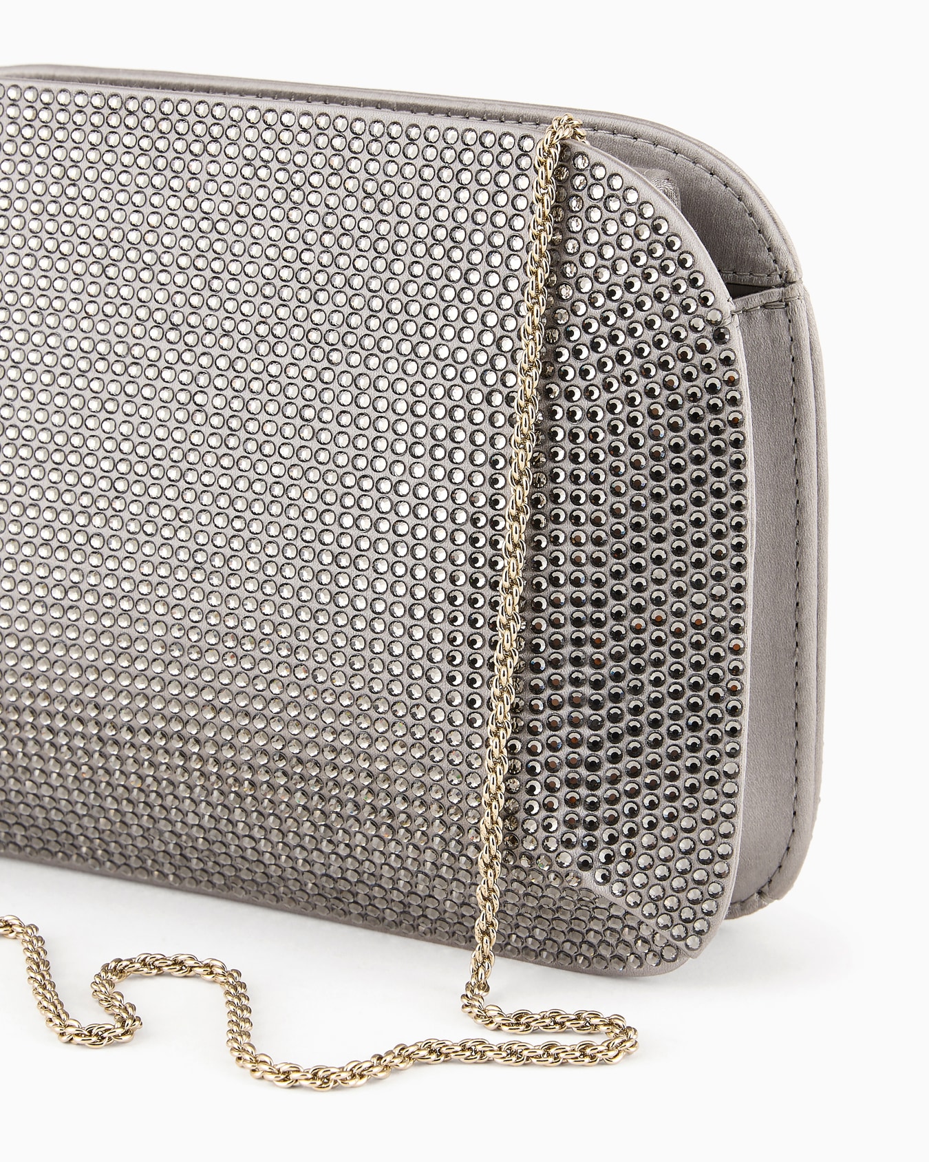 La Prima satin and rhinestone clutch bag Slide 5